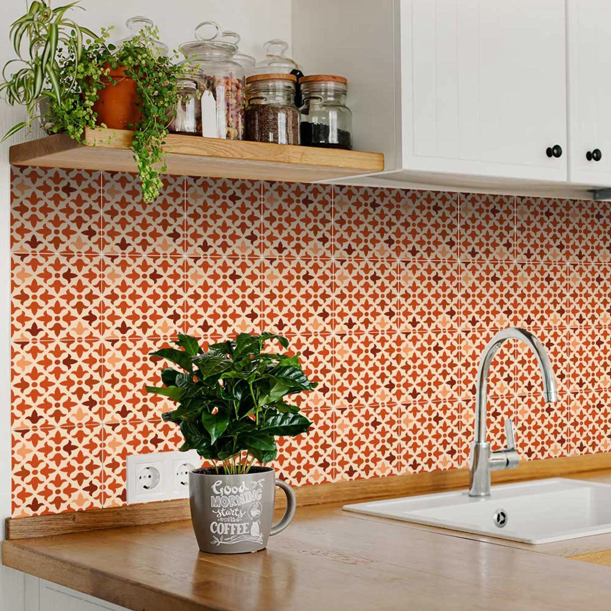 5" X 5" Terra Cotta Tango Peel and Stick Tiles - Image 5