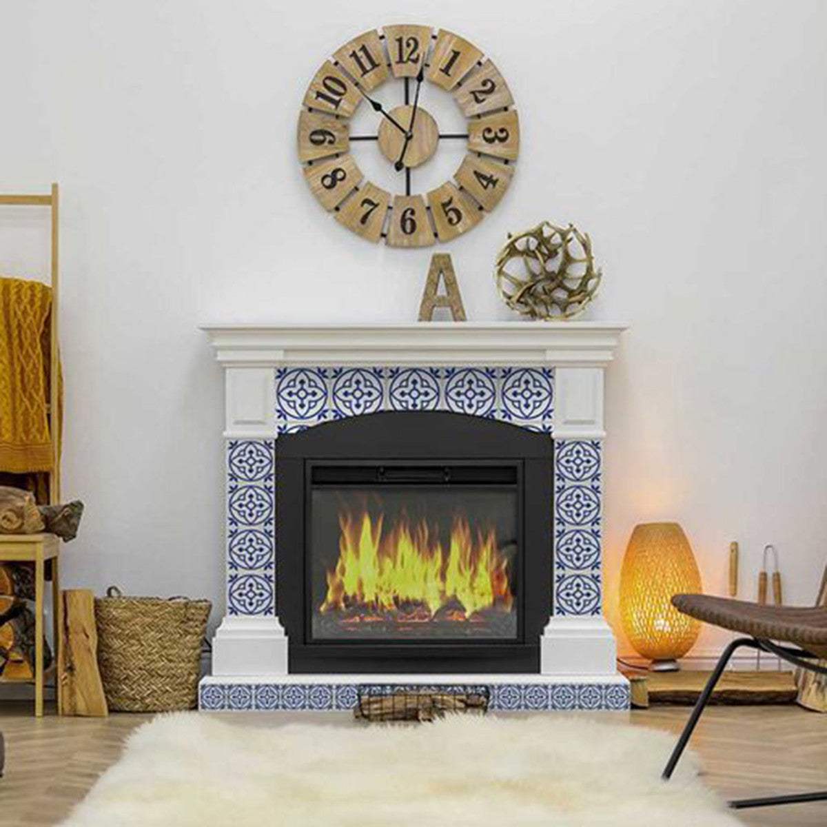 5" X 5" Tulipa Blue and White Peel and Stick Removable Tiles - Image 7