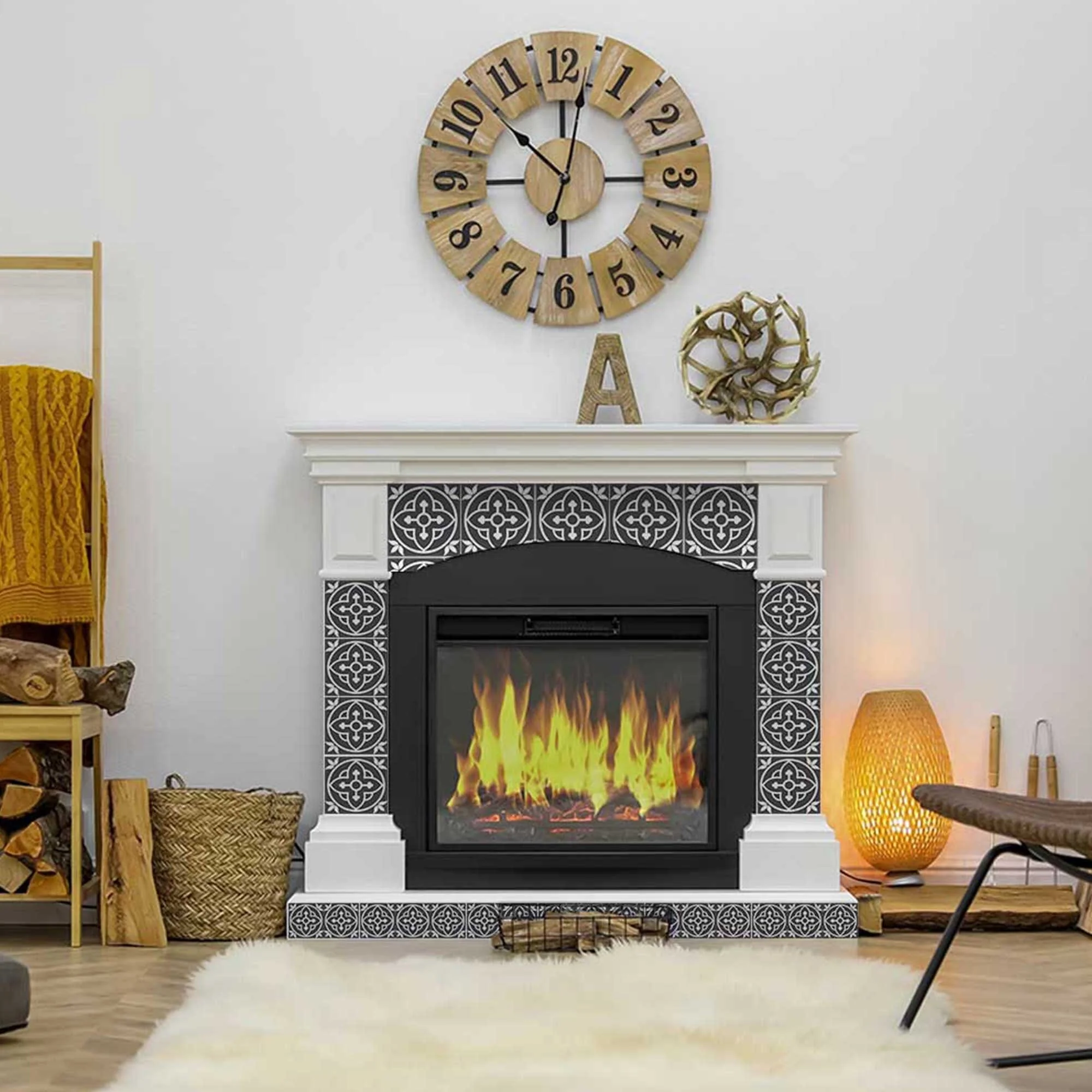 5" X 5" Tulipa Gray and White Peel and Stick Removable Tiles - Image 8