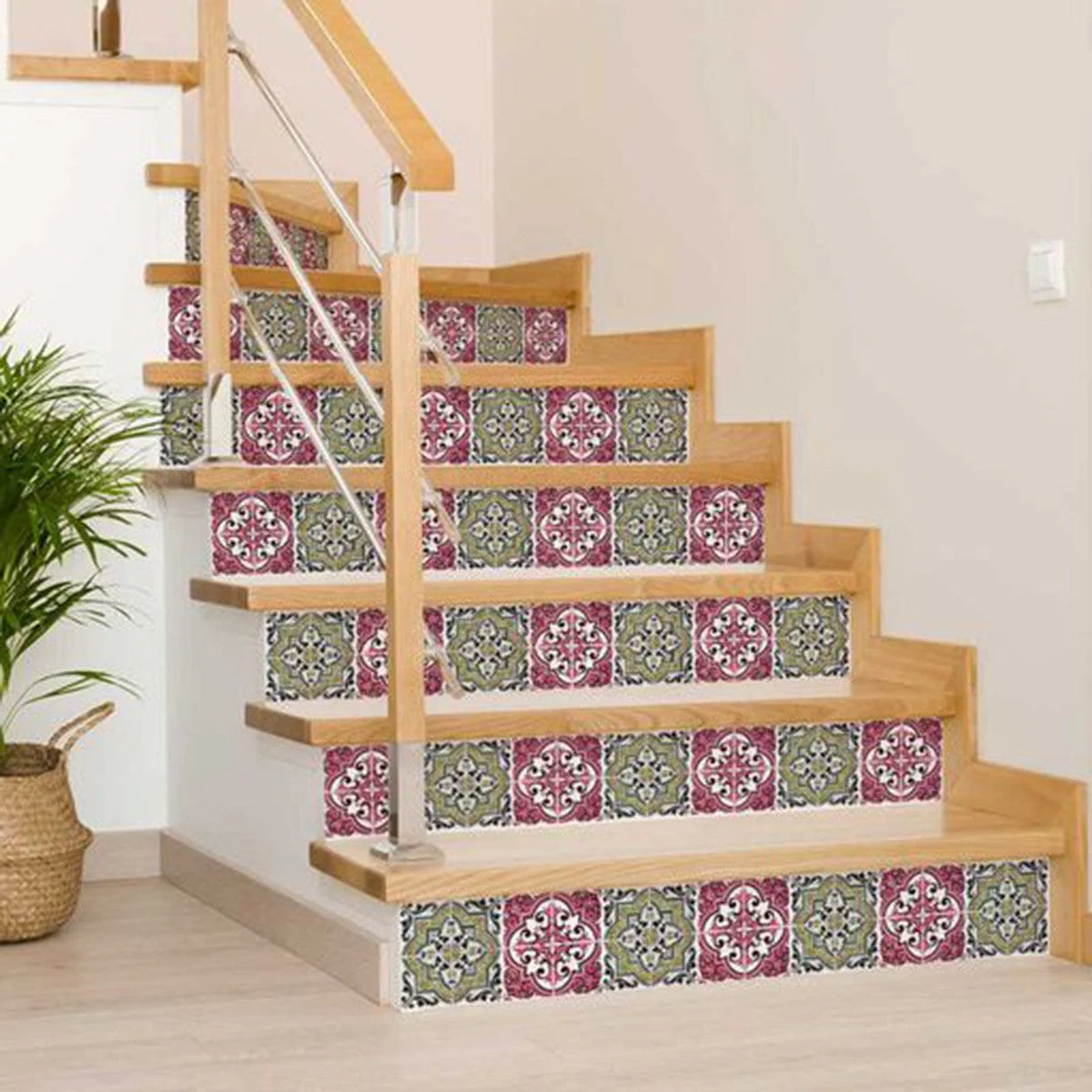 5" X 5" Vintage Cran and Green Peel and Stick Removable Tiles - Image 7