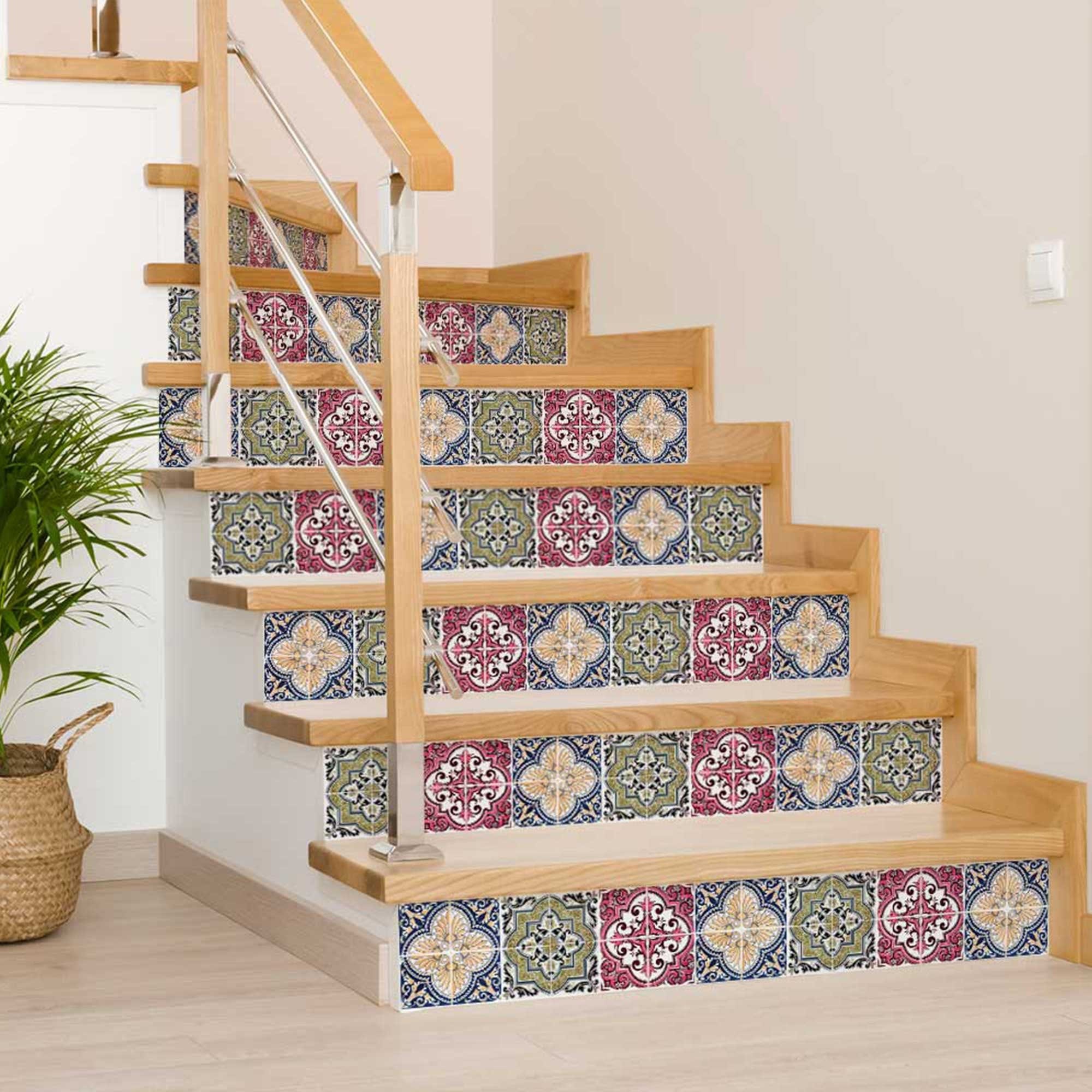 5" X 5" Vintage Multi Removable Peel and Stick Tiles - Image 7