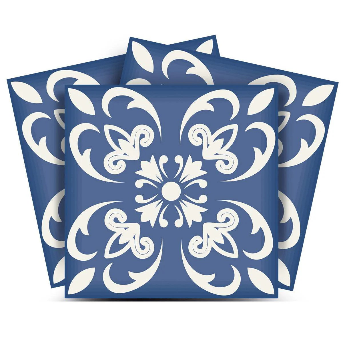 5" X 5" Wedgwood Blue And White  Peel And Stick Removable Tiles - Image 2