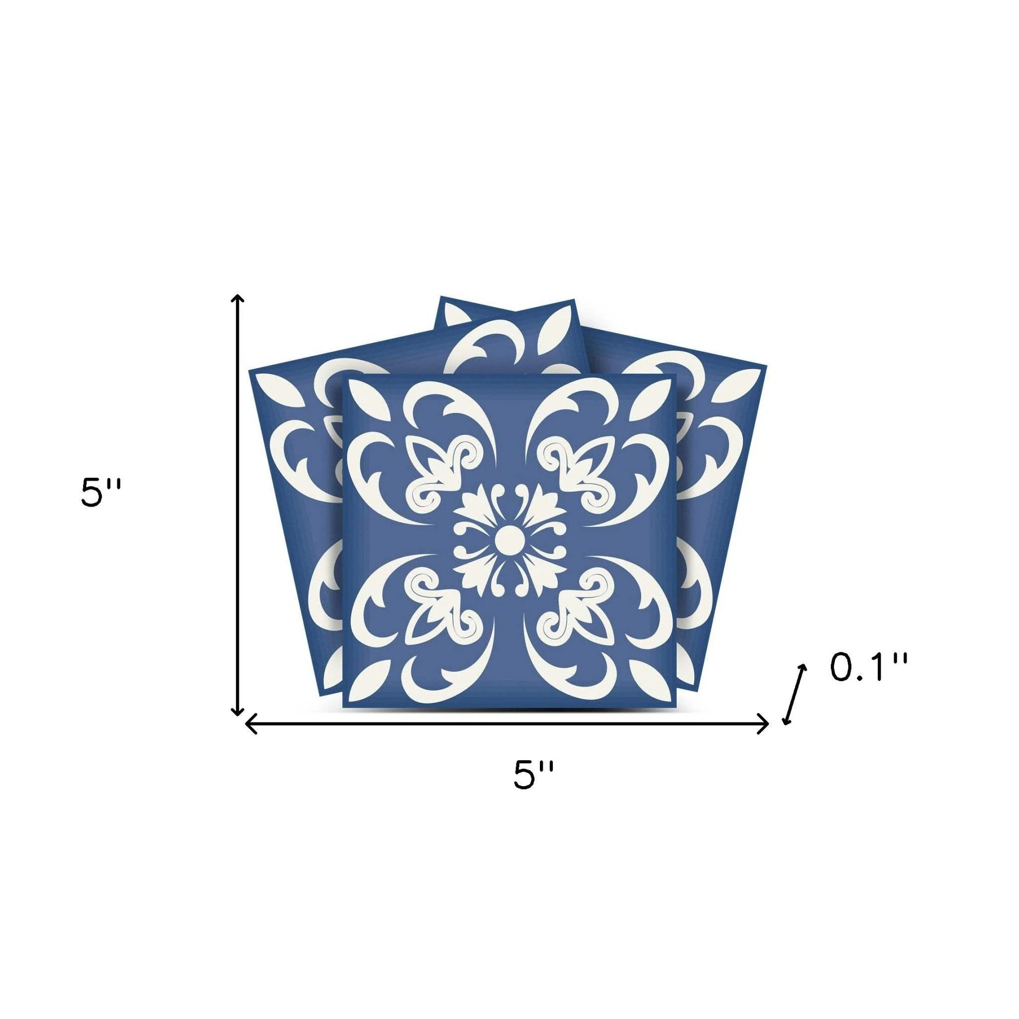 5" X 5" Wedgwood Blue And White  Peel And Stick Removable Tiles - Image 8