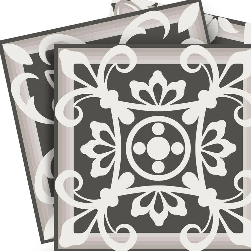 5" x 5" Wood Brown and White Mosaic Peel and Stick Removable Tiles - Image 4