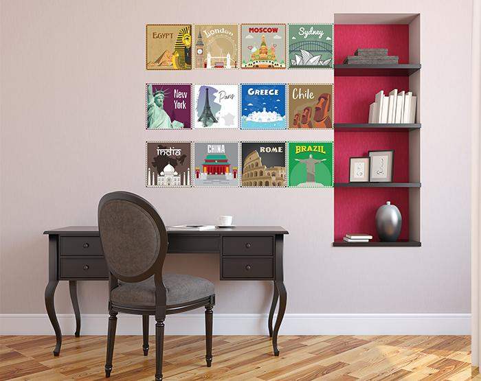 5" X 5" World Traveler Peel And Stick Removable Tiles - Image 2