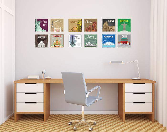 5" X 5" World Traveler Peel And Stick Removable Tiles - Image 4