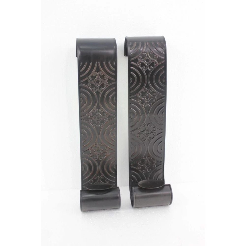5" X 5" X 23.25" Brown, Vintage, Metal - Wall Candle Holder Sconce Set - Image 3