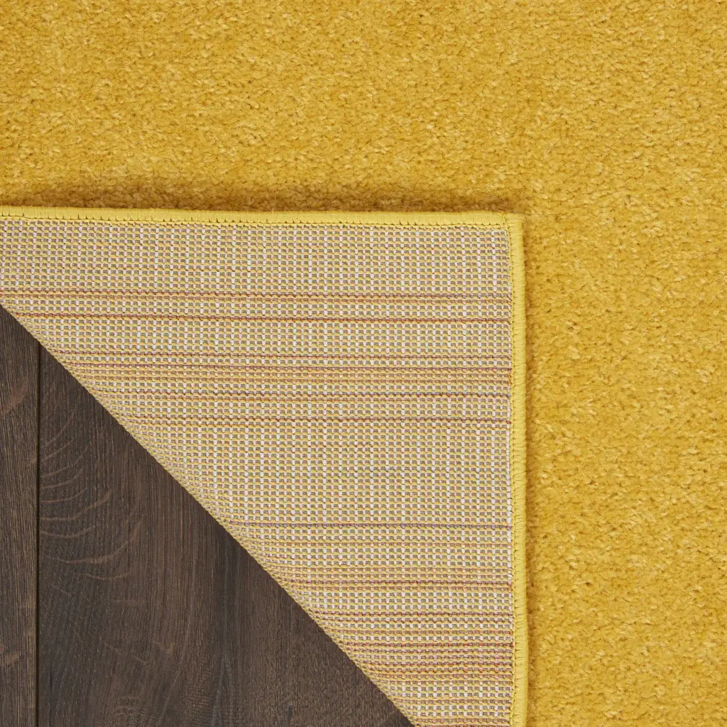 5' X 5' Yellow Square Non Skid Indoor Outdoor Area Rug - Image 6