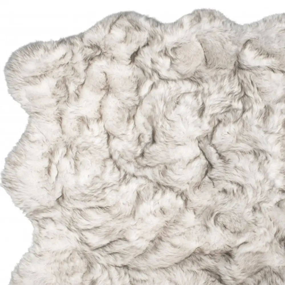 5' X 6' Chocolate Ombre Faux Sheepskin Non Skid Area Rug - Image 3