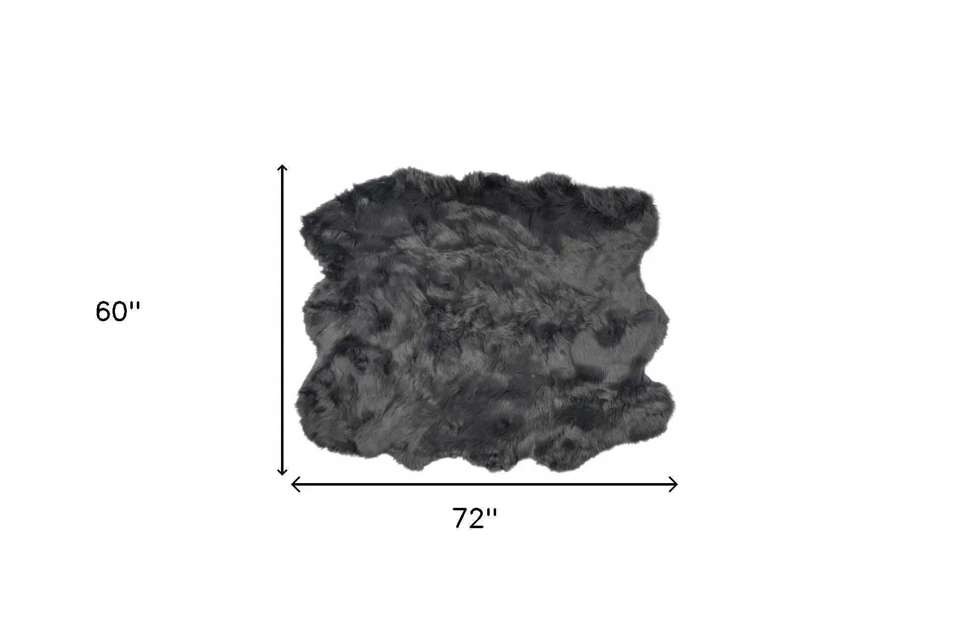 5' X 6' Grey Faux Fur Washable Non Skid Area Rug - Image 2