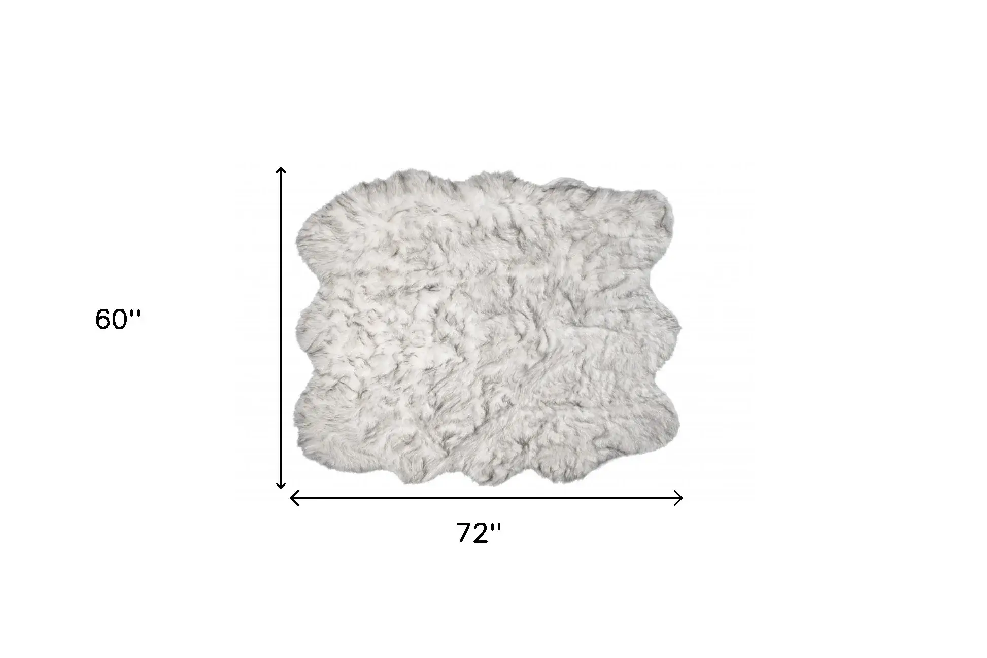 5' X 6' Grey Ombre Faux Sheepskin Non Skid Area Rug - Image 3