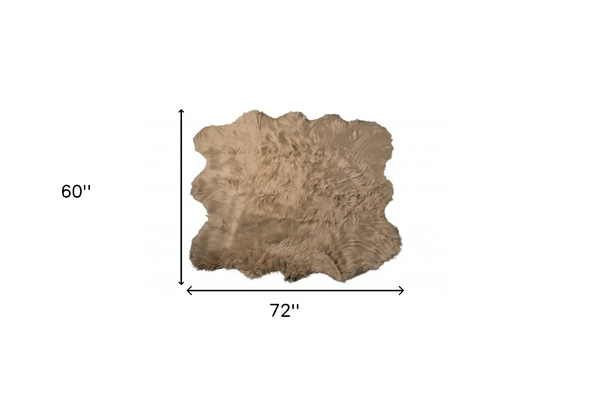 5' X 6' Tan Faux Sheepskin Non Skid Area Rug - Image 2