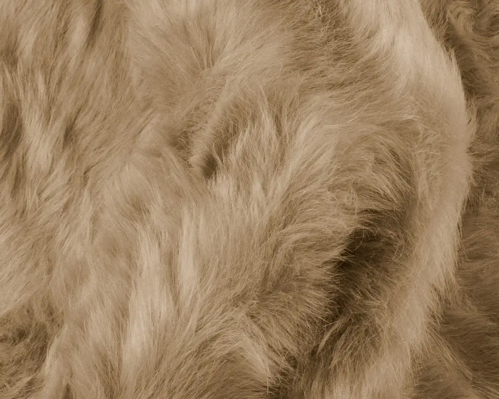 5' X 6' Tan Faux Sheepskin Non Skid Area Rug - Image 4