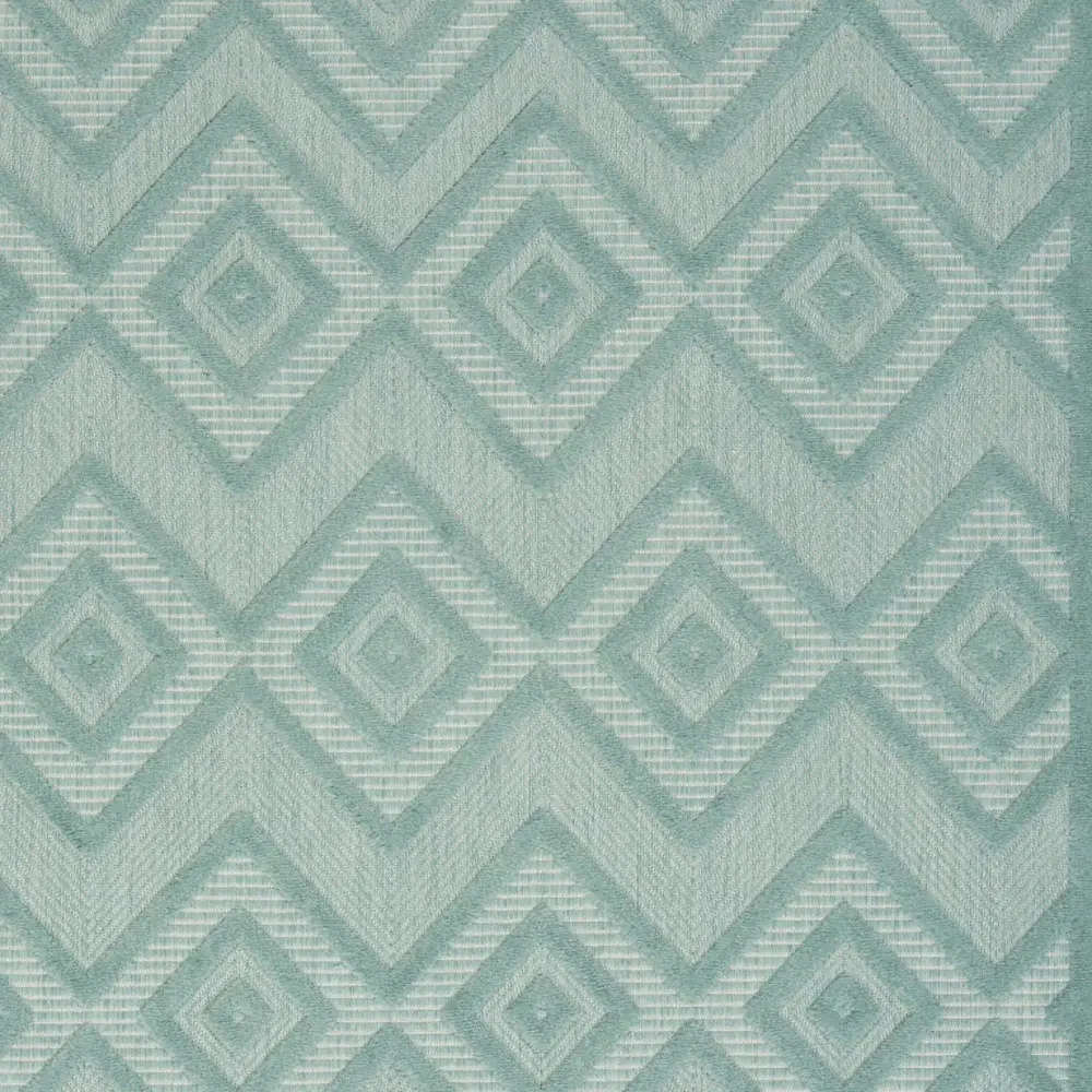 5' X 7' Aqua And Teal Argyle Indoor Outdoor Area Rug - Image 2