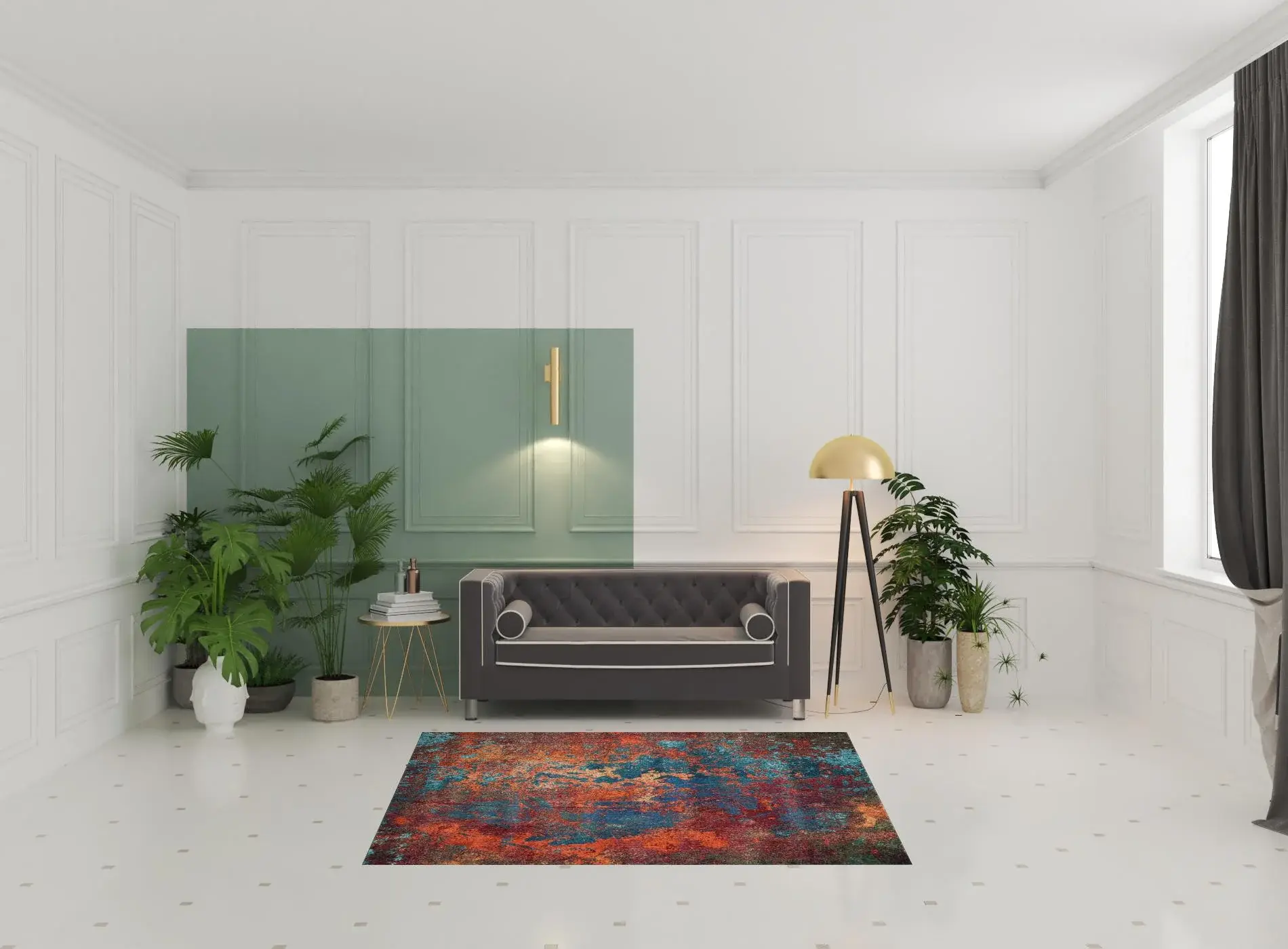 5' X 7' Atlantic Abstract Non Skid Area Rug - Image 2