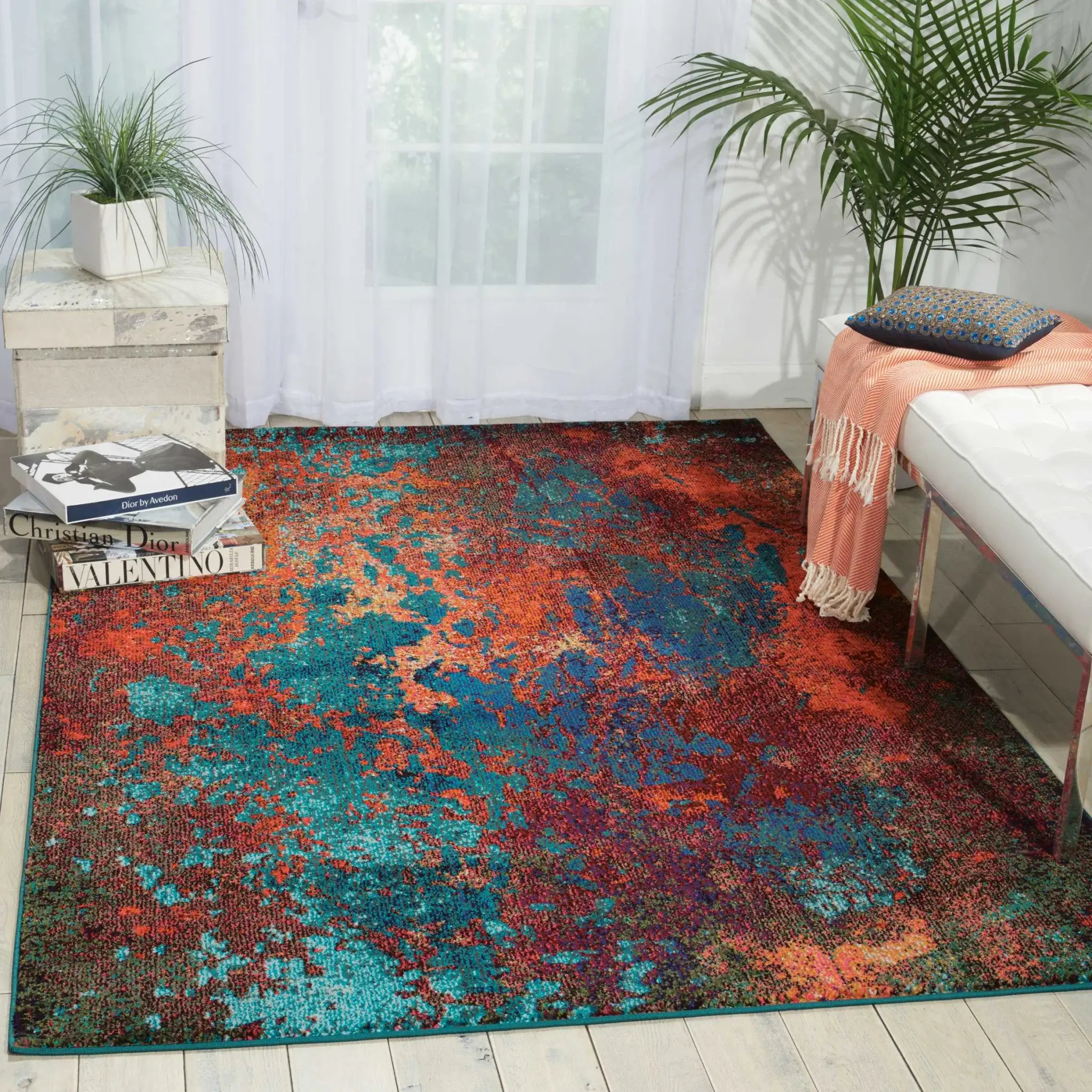 5' X 7' Atlantic Abstract Non Skid Area Rug - Image 6