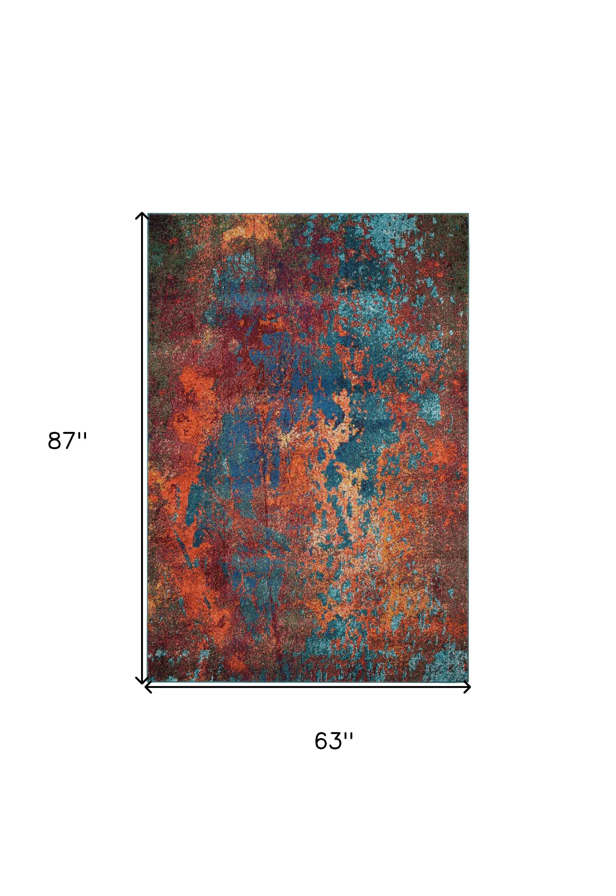 5' X 7' Atlantic Abstract Non Skid Area Rug - Image 7