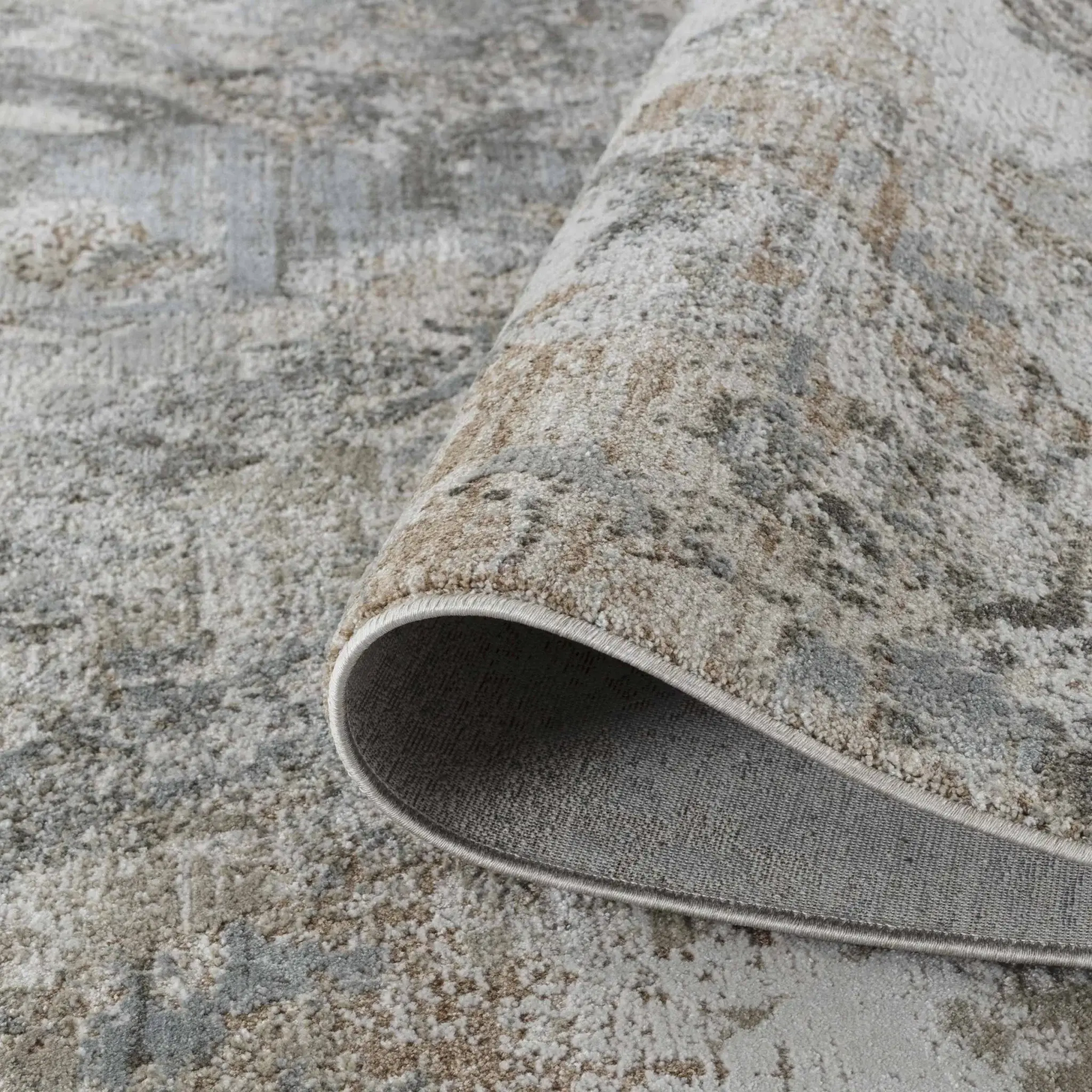 5' X 7' Beige Abstract Power Loom Area Rug - Image 3