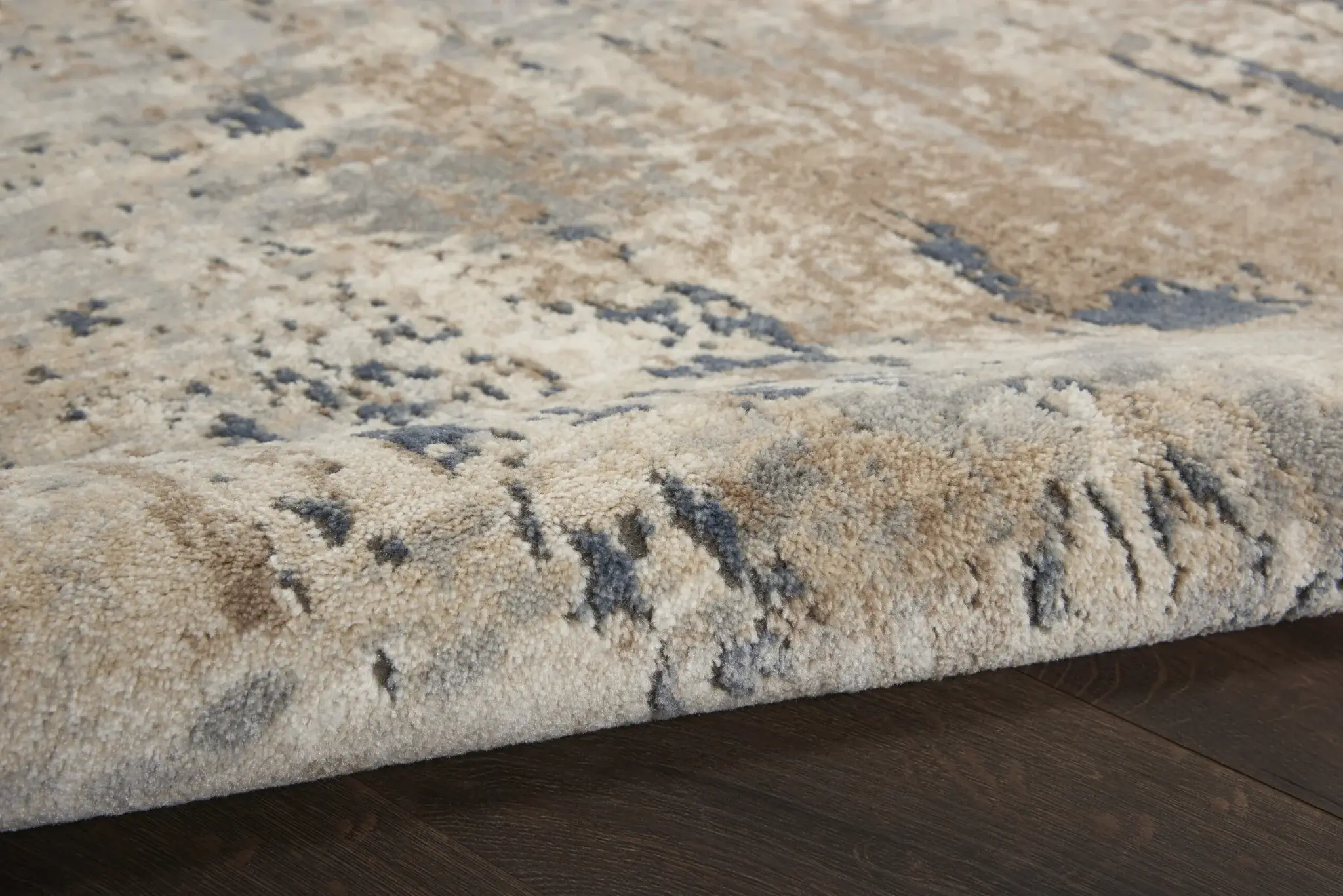 5' X 7' Beige And Grey Abstract Power Loom Non Skid Area Rug - Image 5