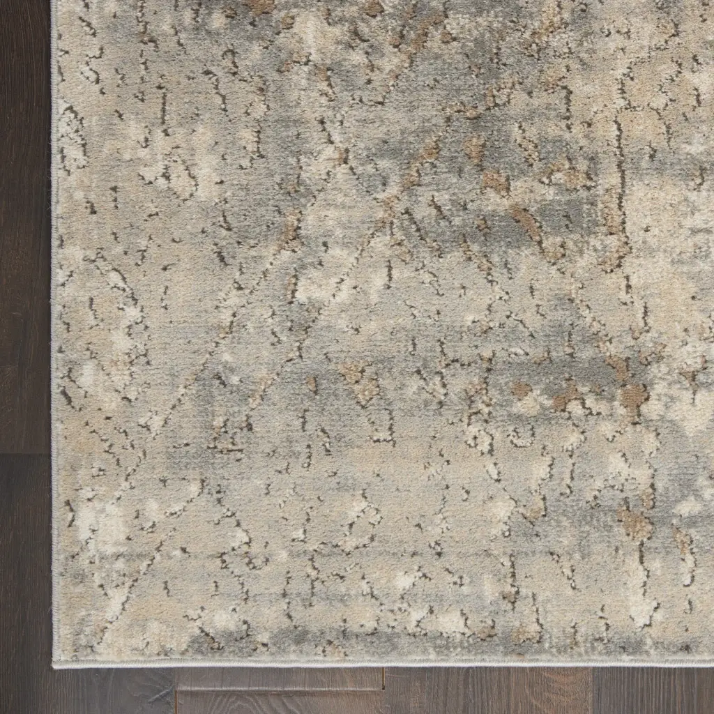 5' X 7' Beige And Grey Abstract Power Loom Non Skid Area Rug - Image 4
