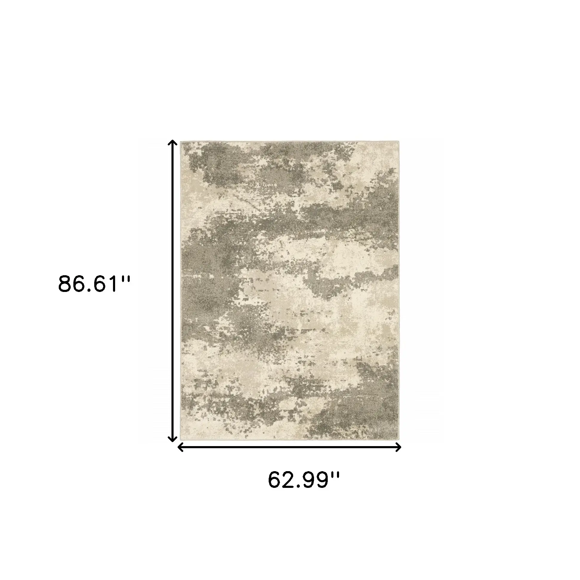 5' X 7' Beige And Grey Abstract Power Loom Stain Resistant Area Rug - Image 3