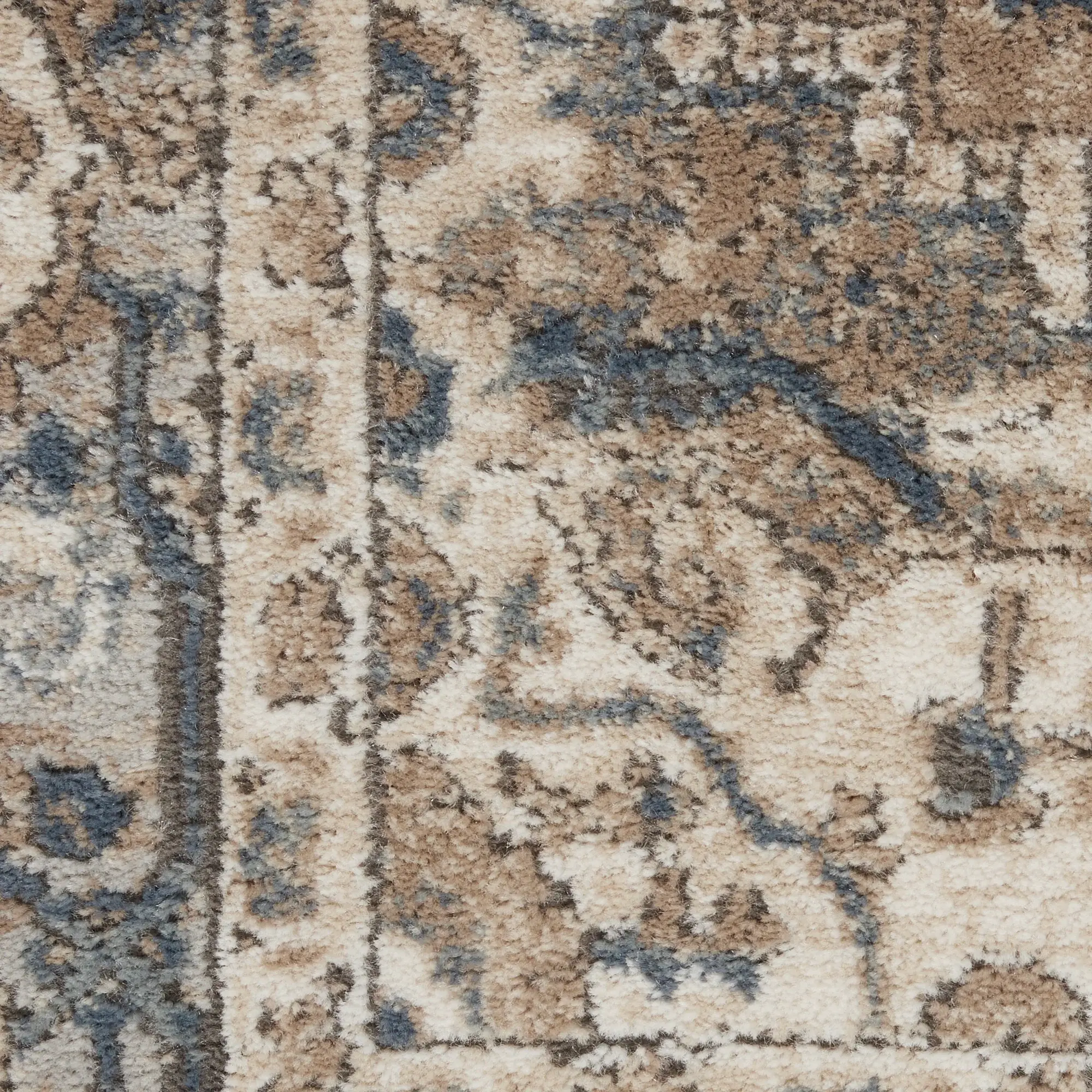 5' X 7' Beige And Grey Oriental Power Loom Non Skid Area Rug - Image 6