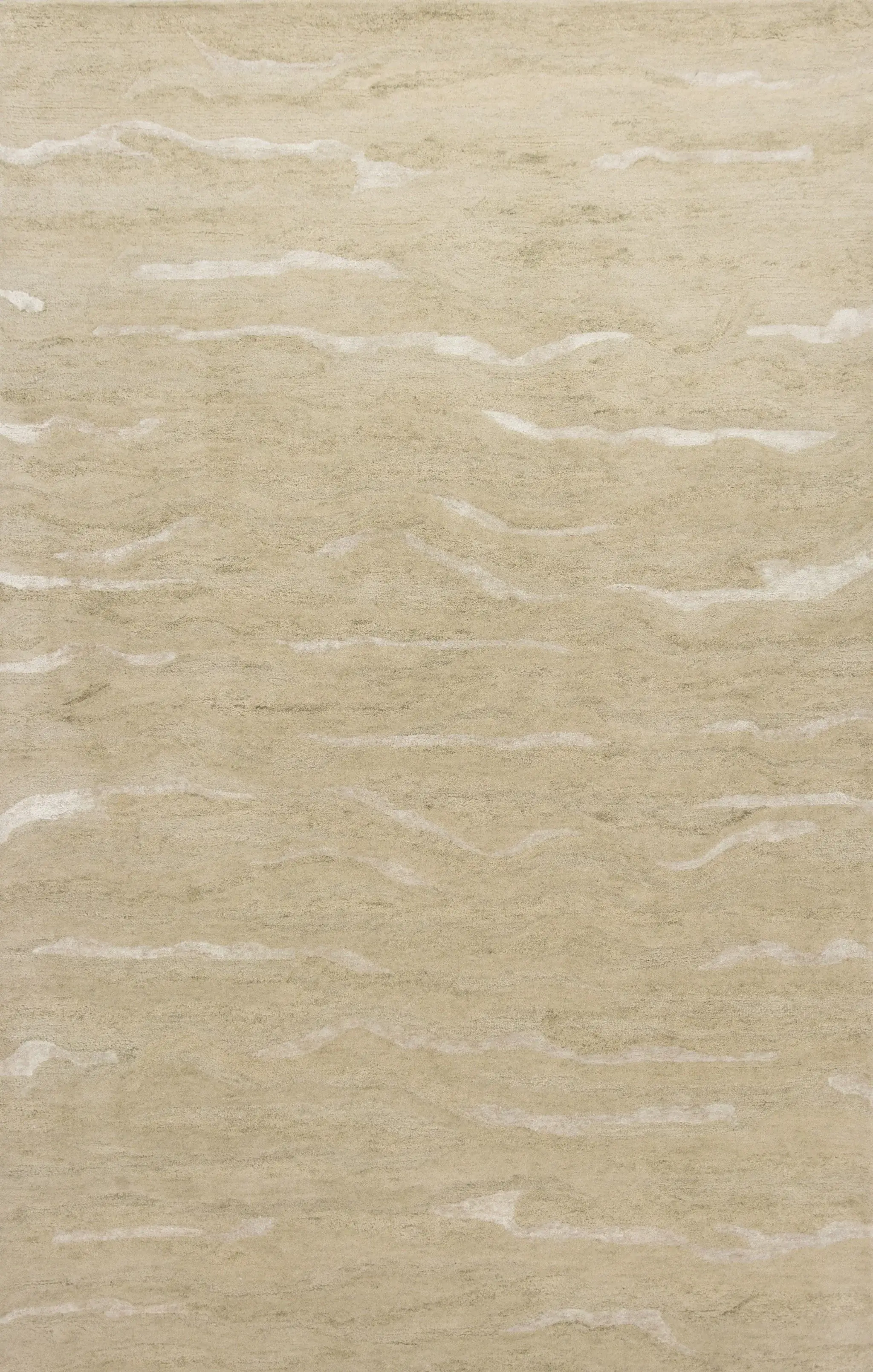 5' X 7' Beige Blue Hand Tufted Abstract Indoor Area Rug - Image 3