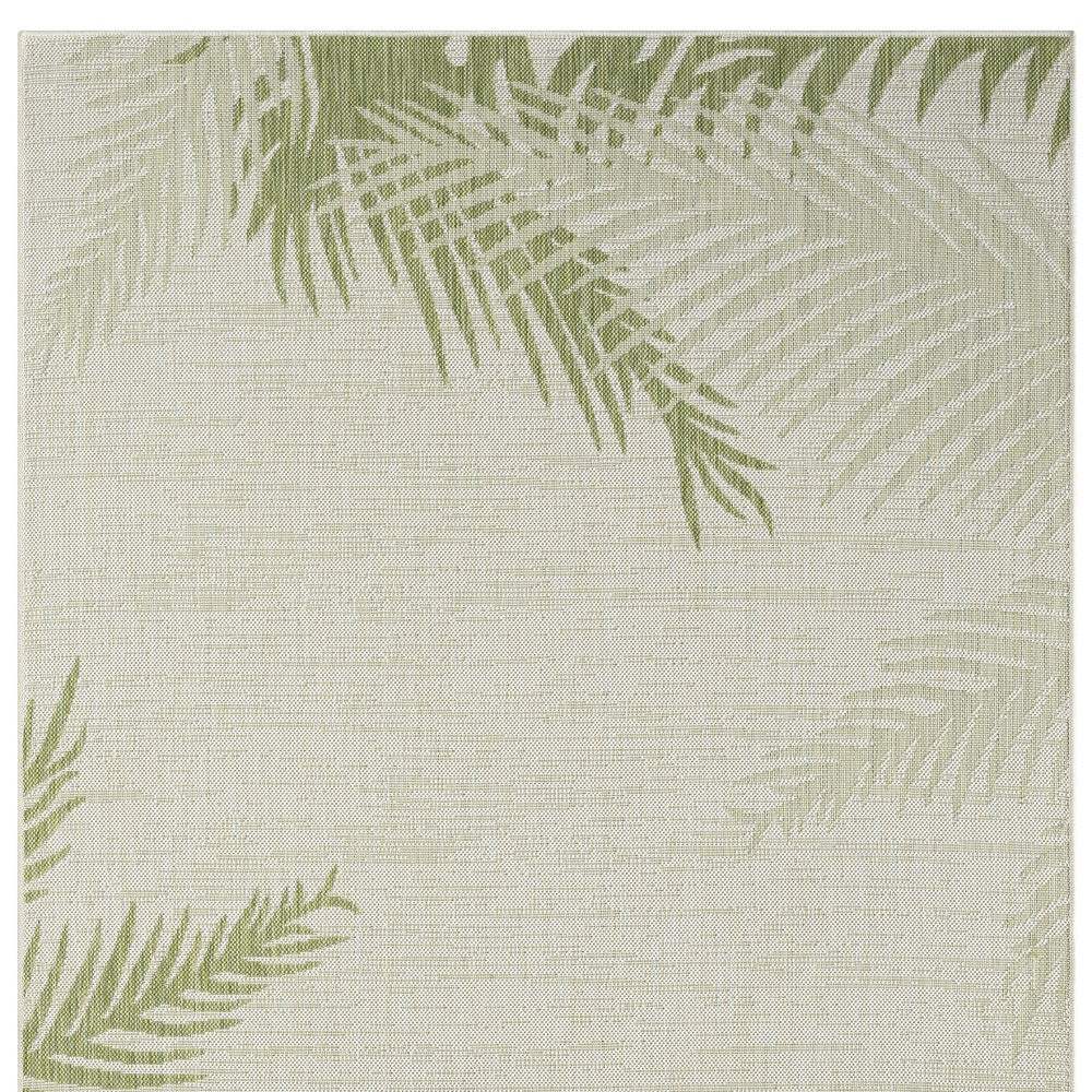 5' X 7' Beige Floral Indoor Outdoor Area Rug - Image 4