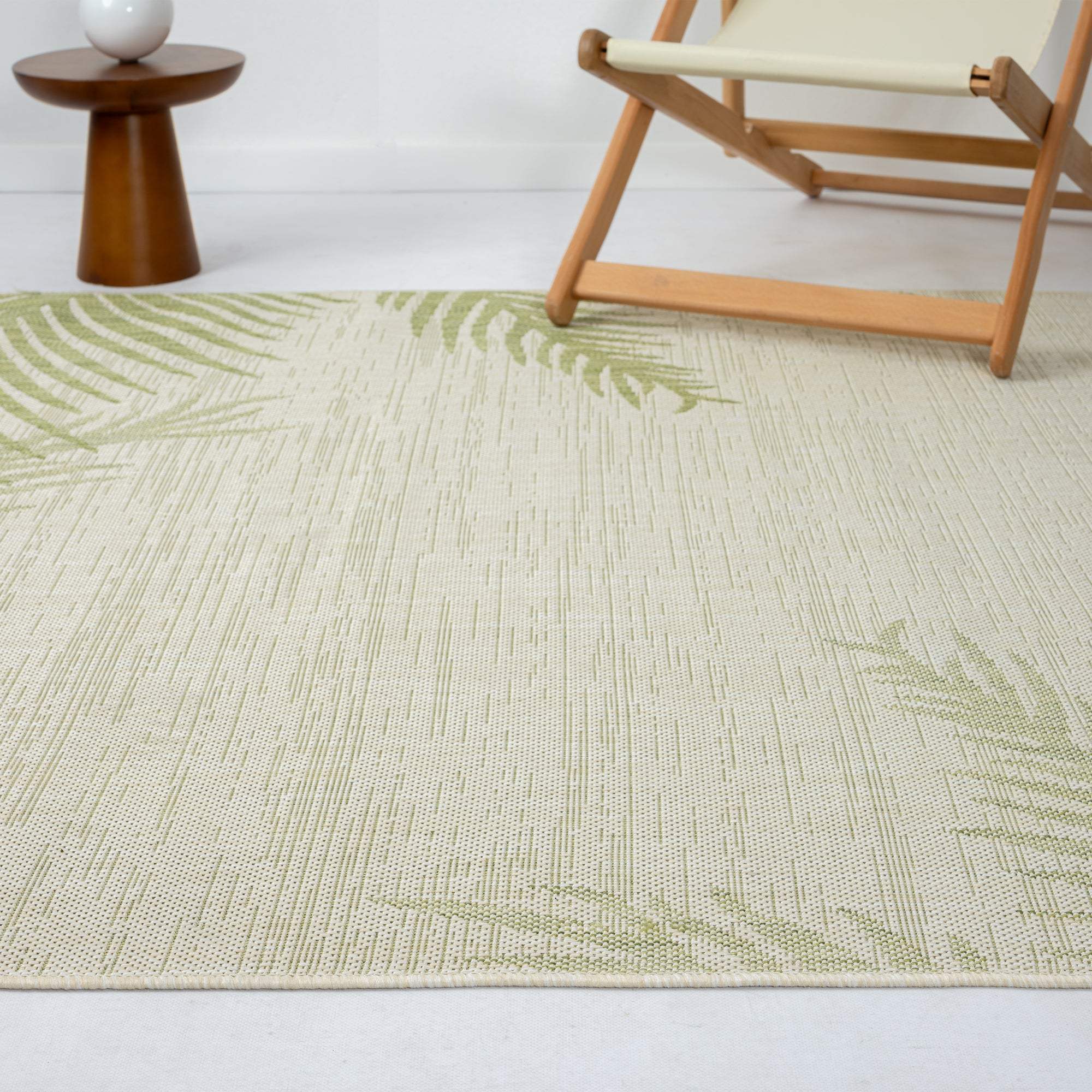 5' X 7' Beige Floral Indoor Outdoor Area Rug - Image 5