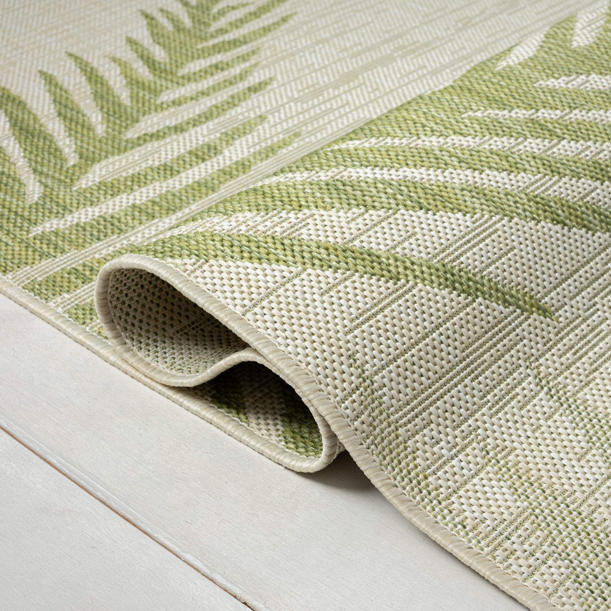 5' X 7' Beige Floral Indoor Outdoor Area Rug - Image 6