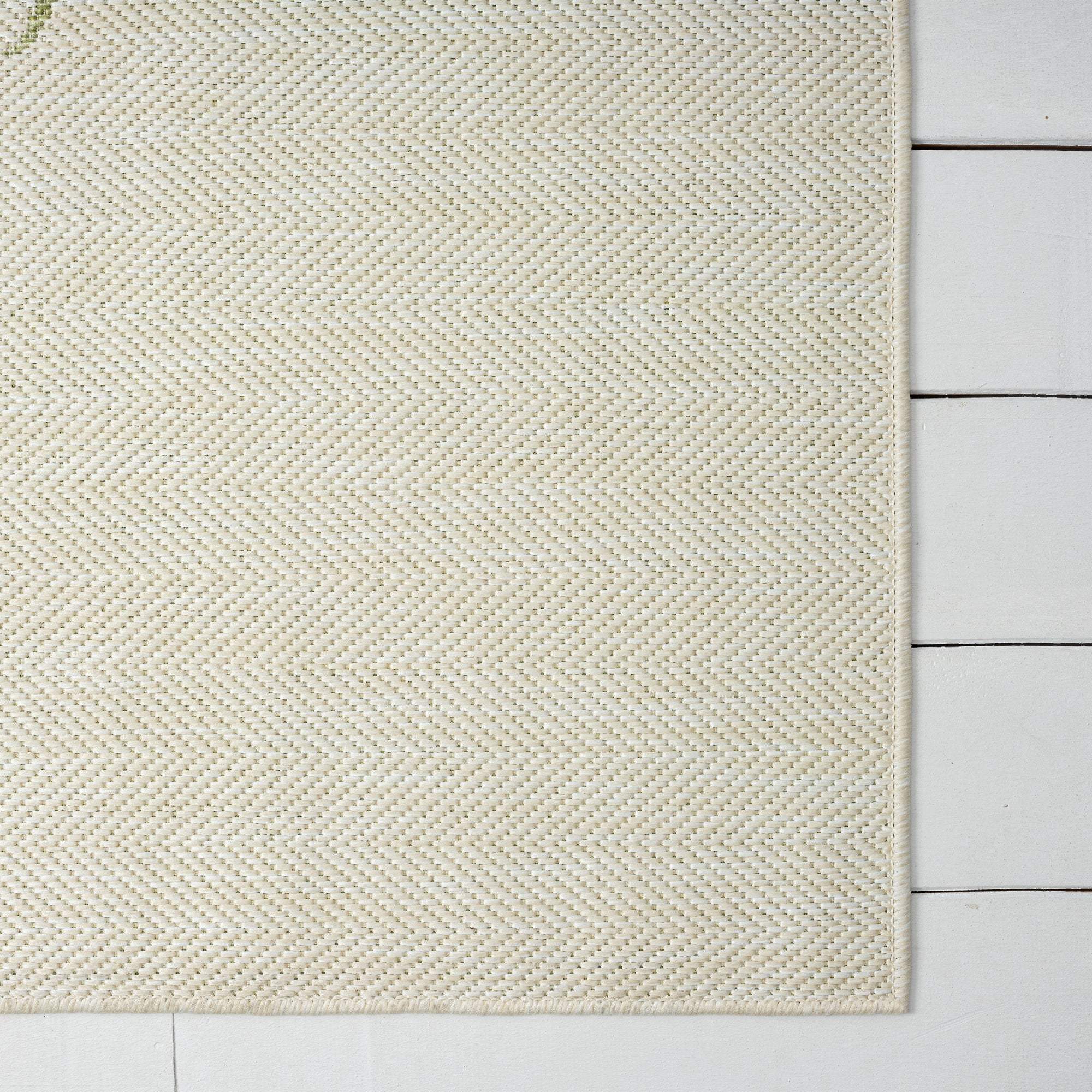 5' X 7' Beige Floral Indoor Outdoor Area Rug - Image 2