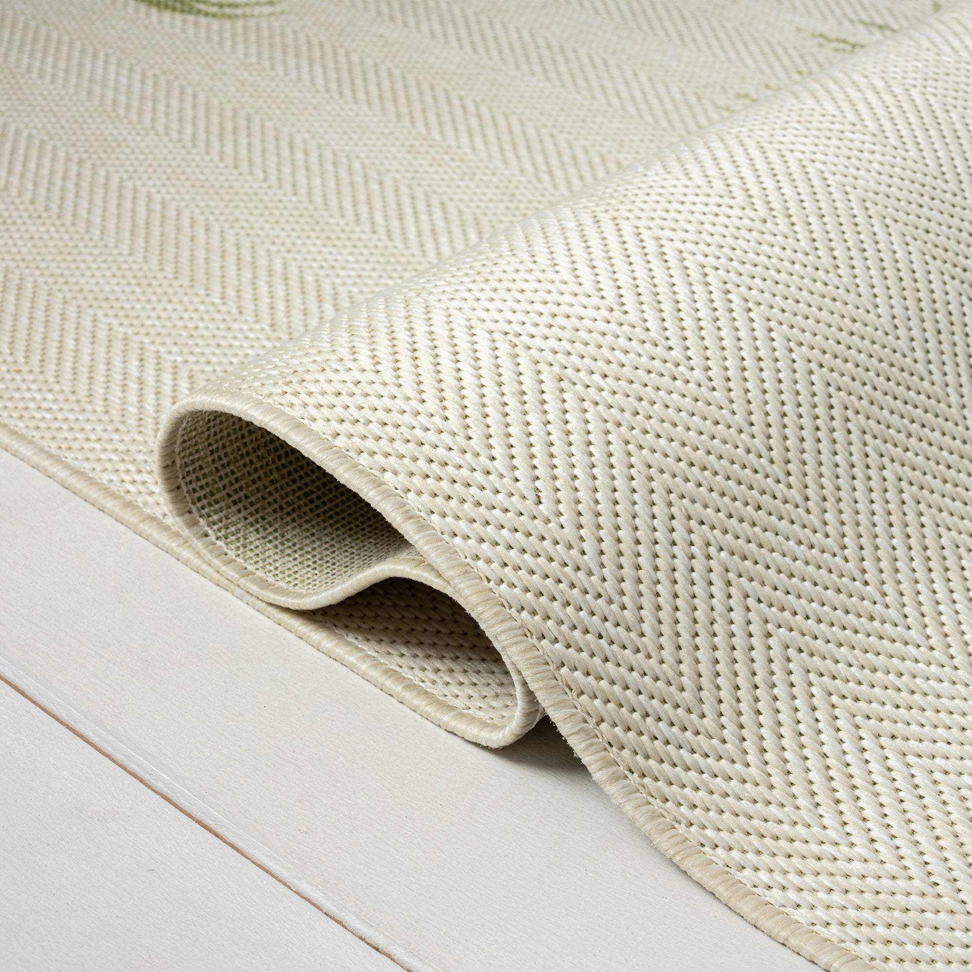 5' X 7' Beige Floral Indoor Outdoor Area Rug - Image 6