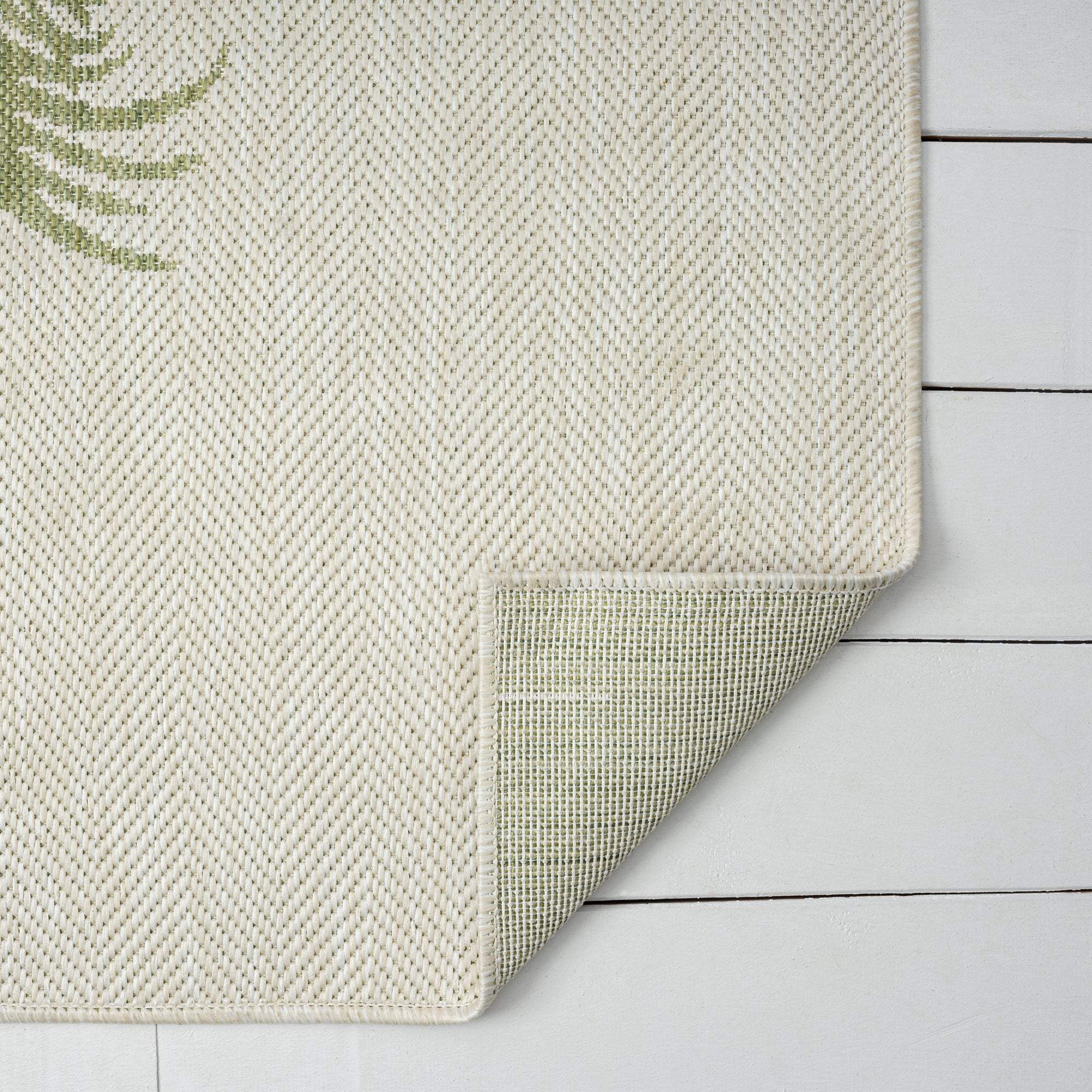 5' X 7' Beige Floral Indoor Outdoor Area Rug - Image 7