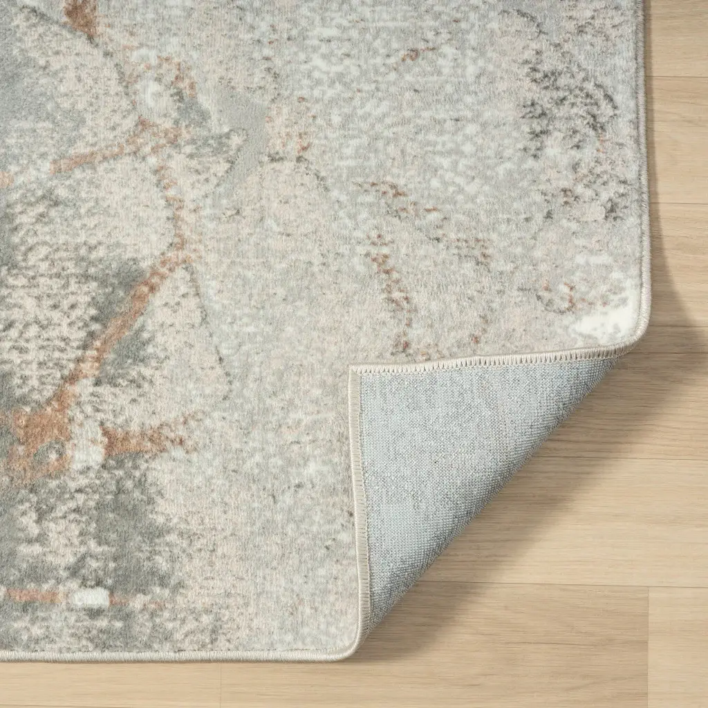 5' X 7' Beige Gray And Brown Abstract Stain Resistant Area Rug - Image 5