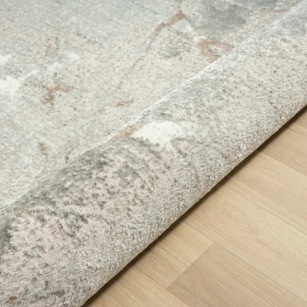 5' X 7' Beige Gray And Brown Abstract Stain Resistant Area Rug - Image 8