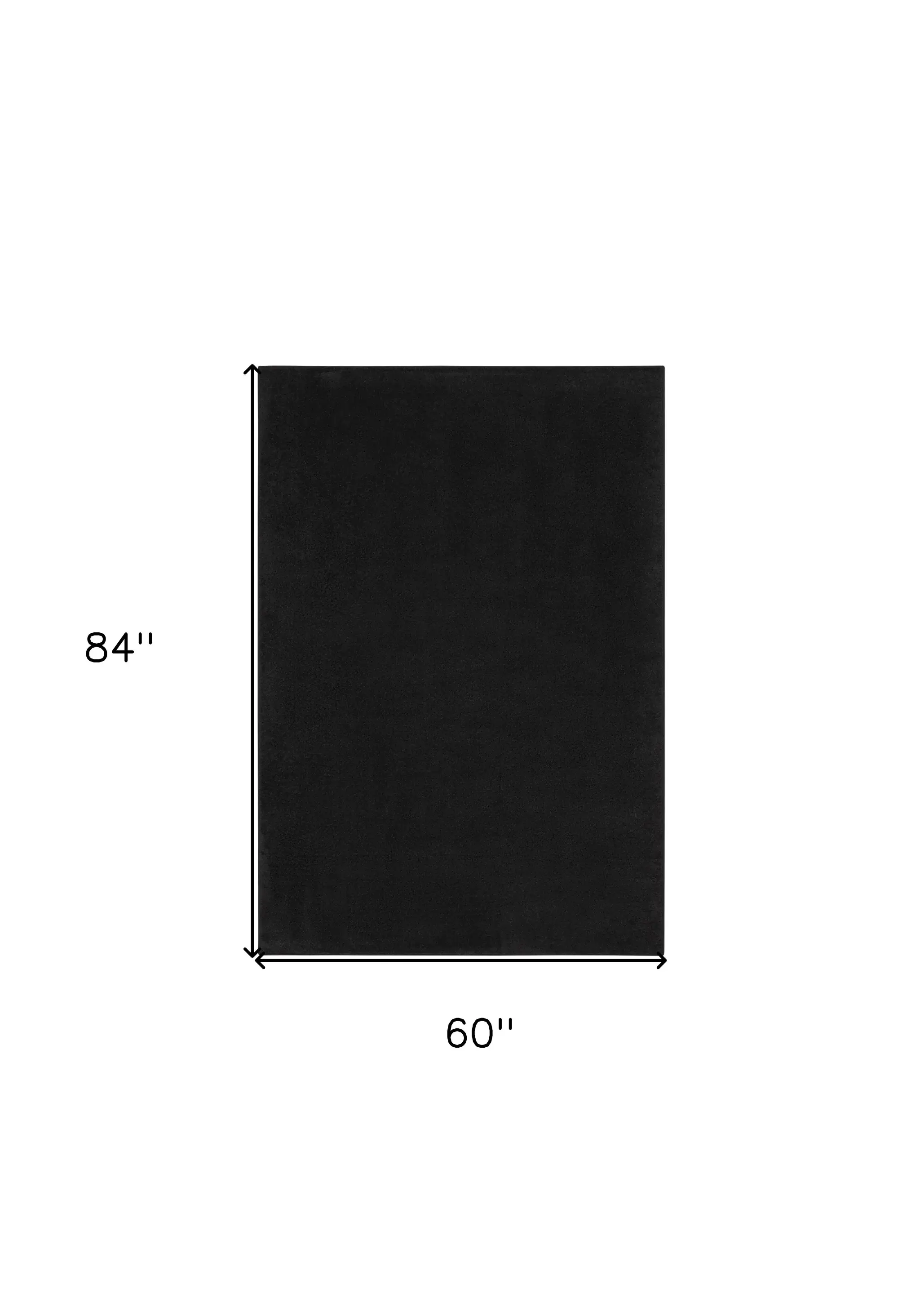 5' X 7' Black Stain Resistant Indoor Outdoor Area Rug - Image 7