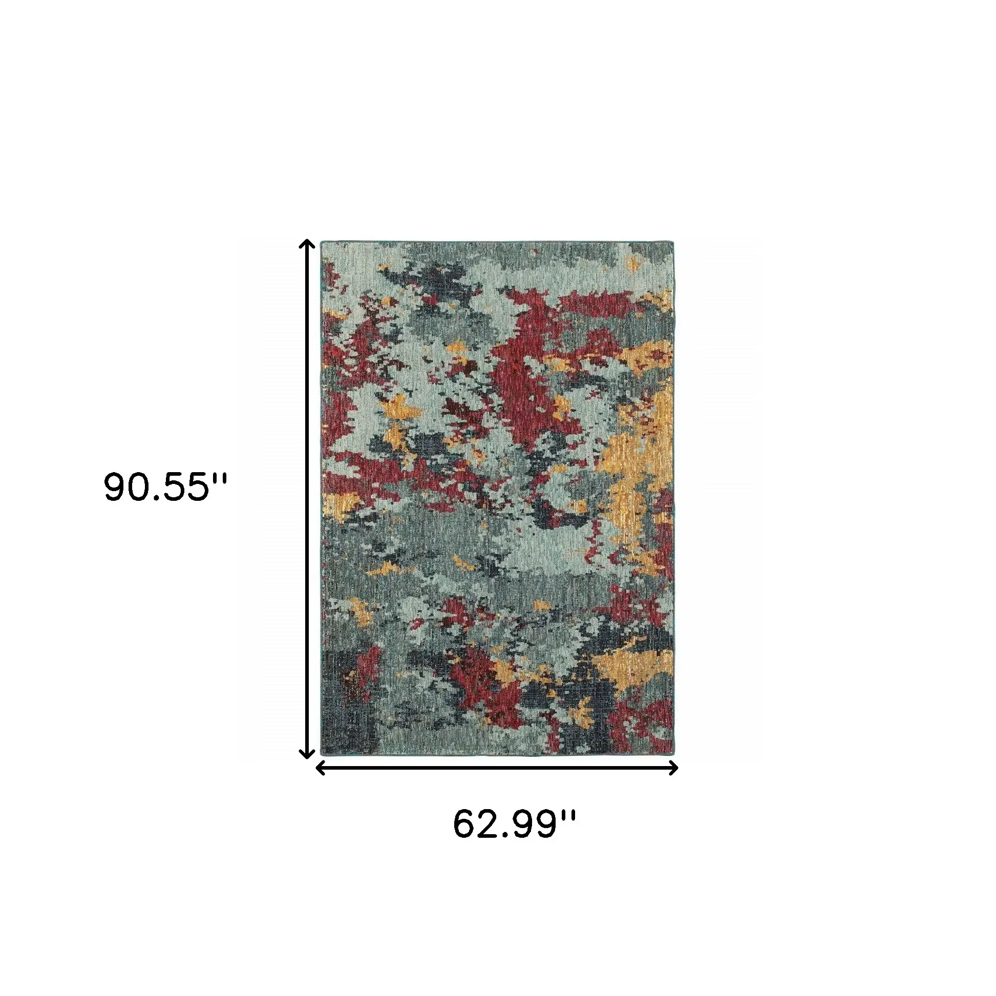 5' X 7' Blue Abstract Power Loom Area Rug - Image 3