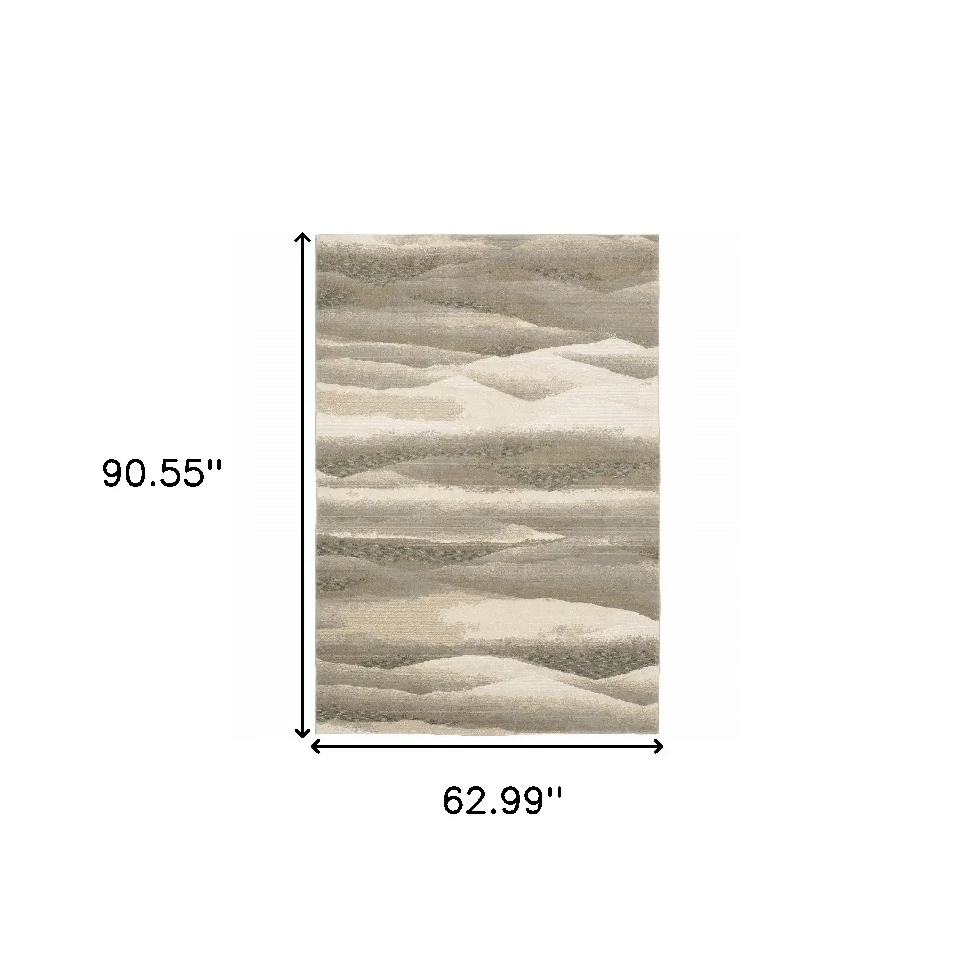 5' X 7' Blue and Gray Abstract Power Loom Area Rug - Image 3