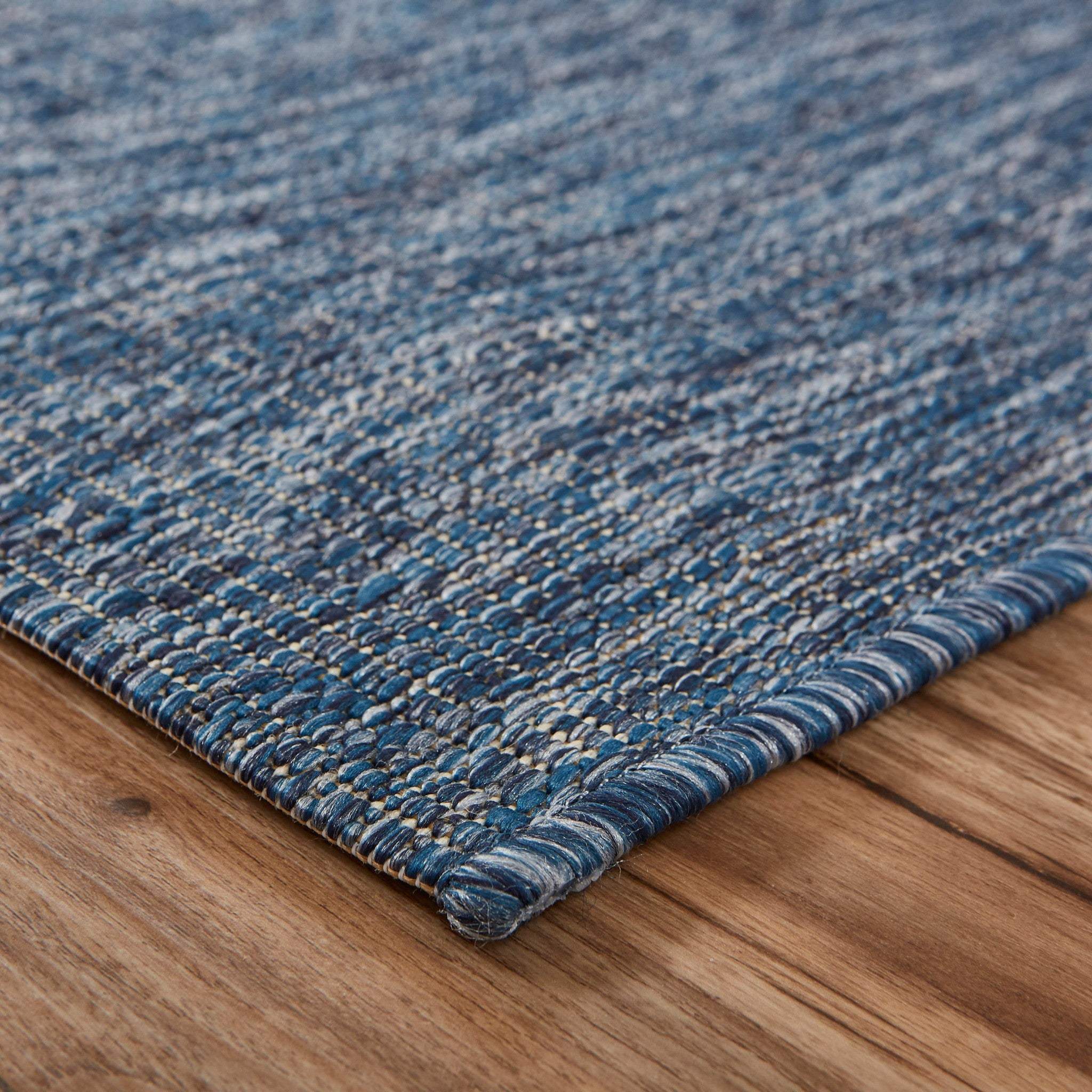 5' X 7' Blue And Gray Indoor Outdoor Area Rug - Image 3