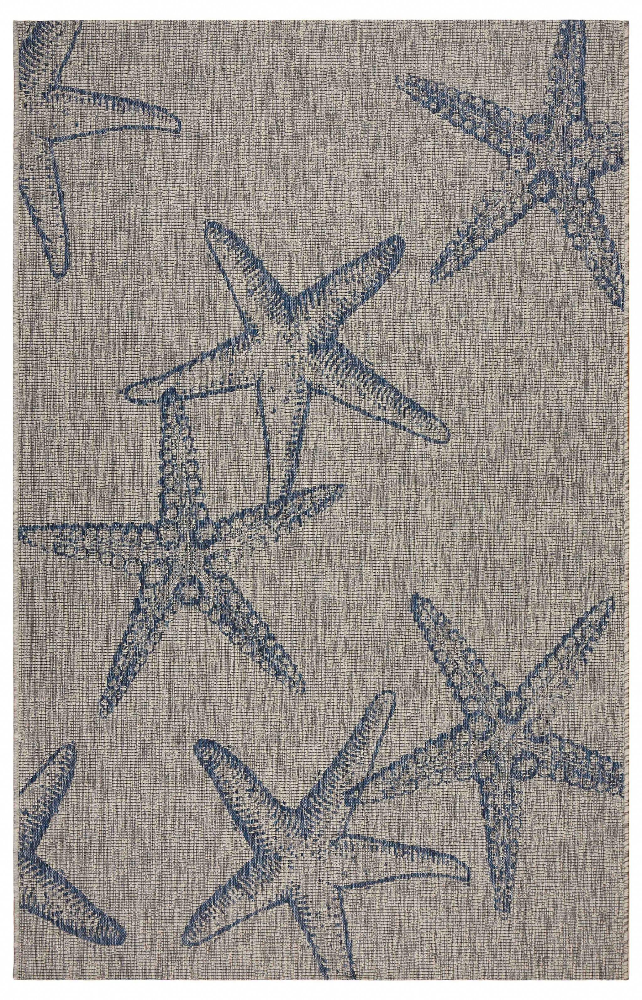 5' X 7' Blue And Gray Indoor Outdoor Area Rug - Image 7