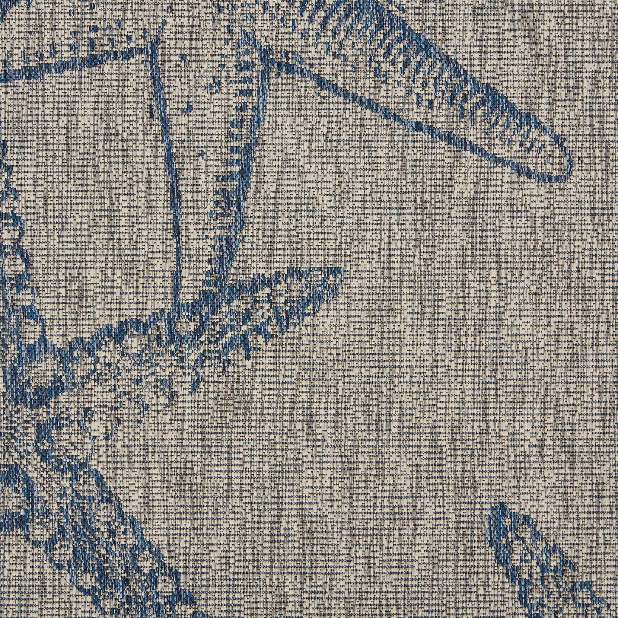 5' X 7' Blue And Gray Indoor Outdoor Area Rug - Image 8