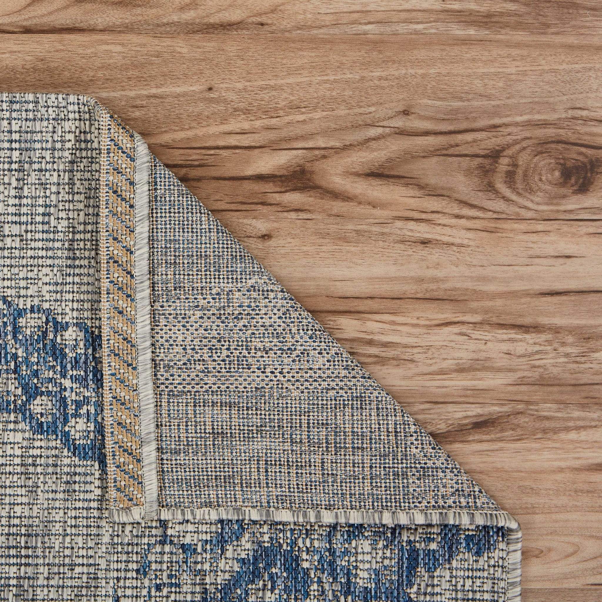 5' X 7' Blue And Gray Indoor Outdoor Area Rug - Image 9