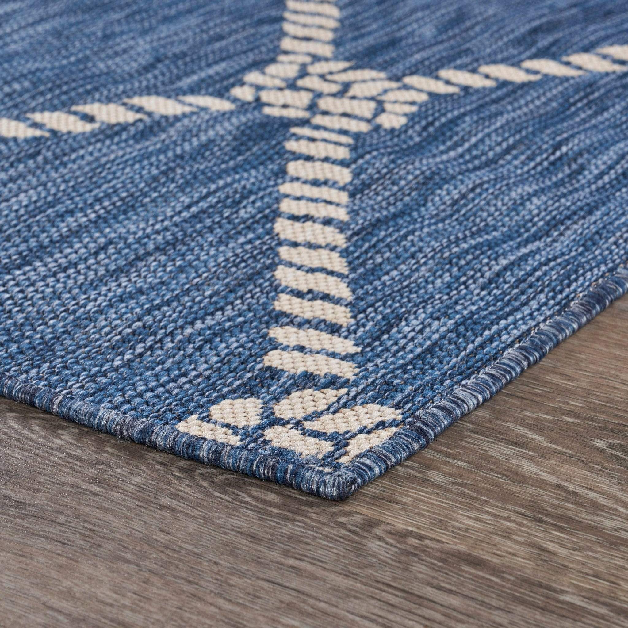 5' X 7' Blue And Gray Indoor Outdoor Area Rug - Image 3