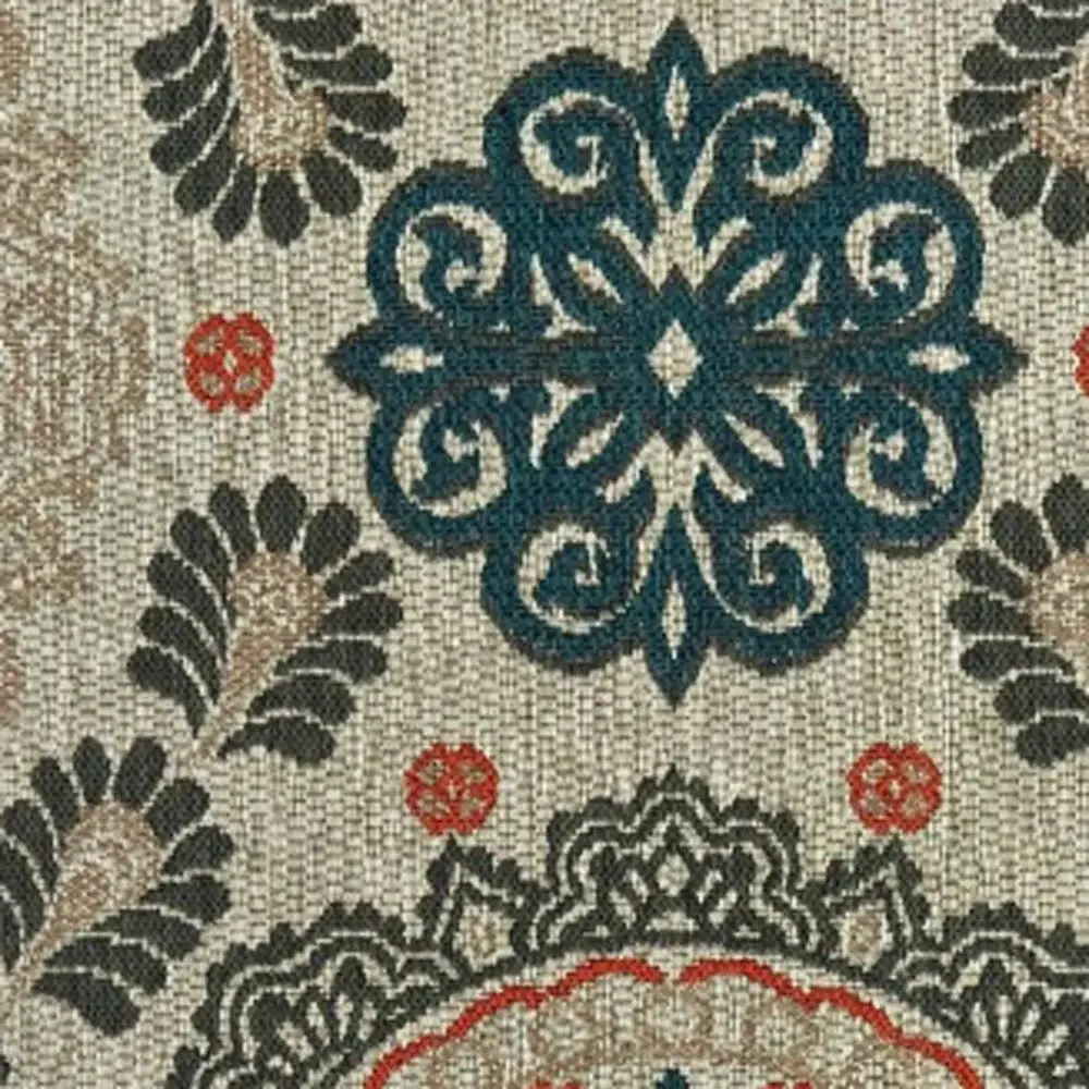 5' X 7' Blue and Gray Moroccan Indoor Outdoor Area Rug - Image 2