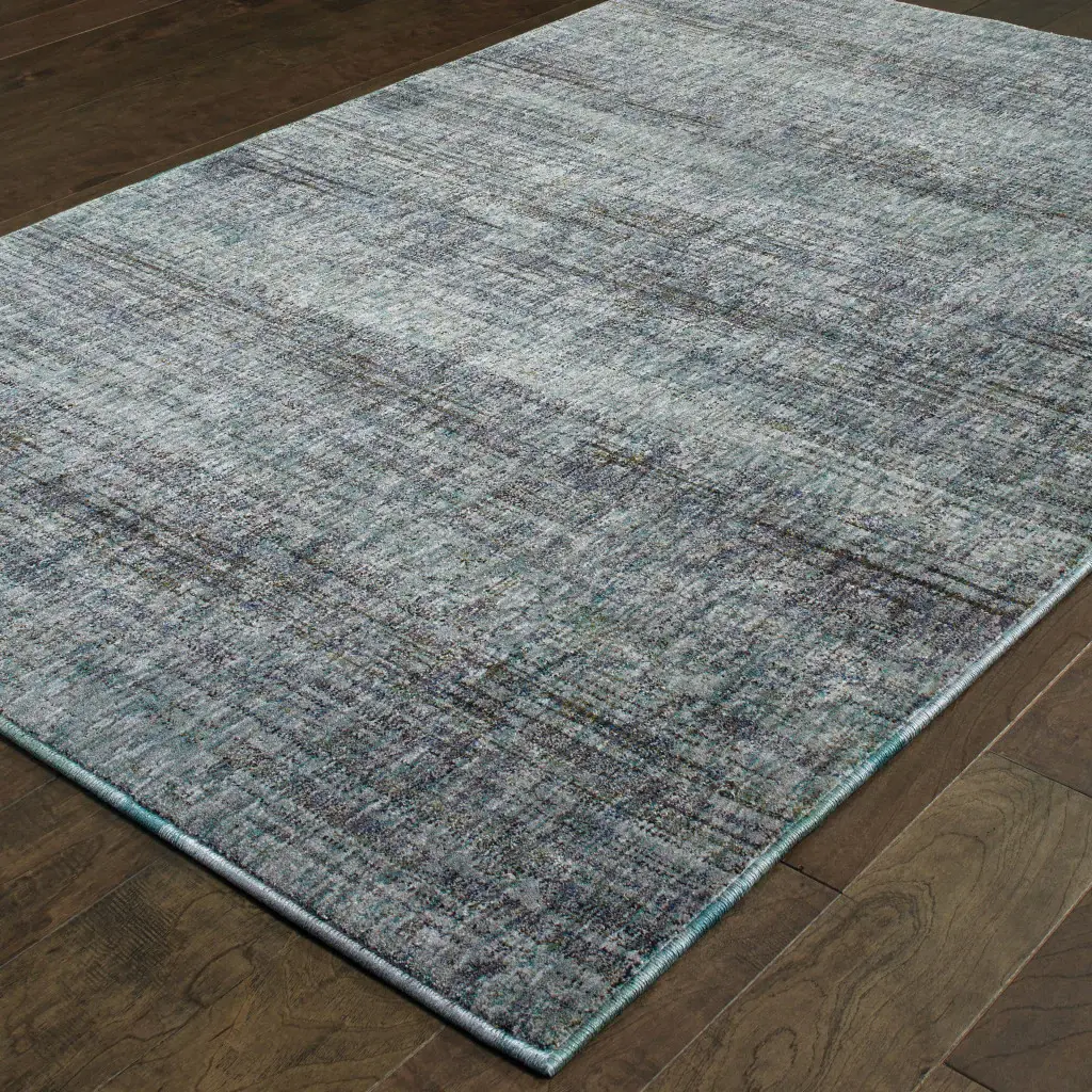 5' X 7' Blue and Gray Power Loom Area Rug - Image 5