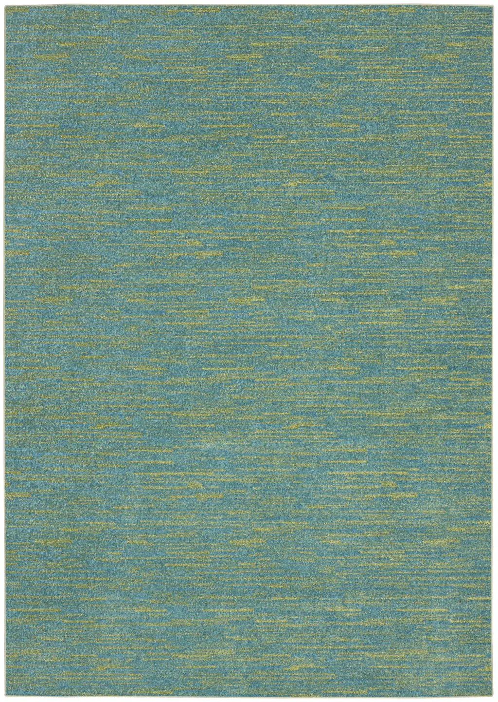 5' X 7' Blue And Green Striped Non Skid Indoor Outdoor Area Rug - Image 2