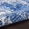 5' X 7' Blue And Ivory Abstract Dhurrie Area Rug - Image 4