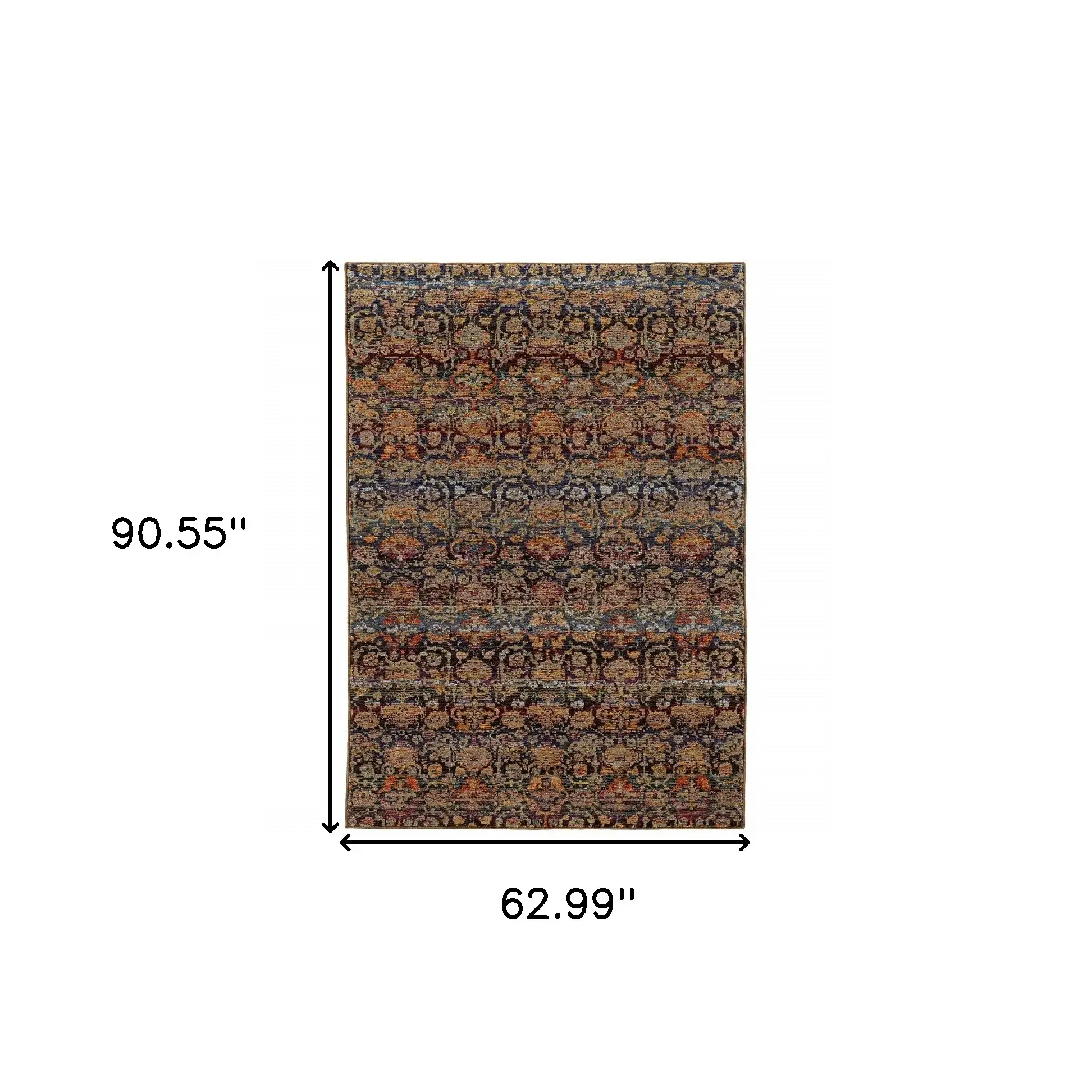 5' X 7' Blue and Ivory Abstract Power Loom Area Rug - Image 3