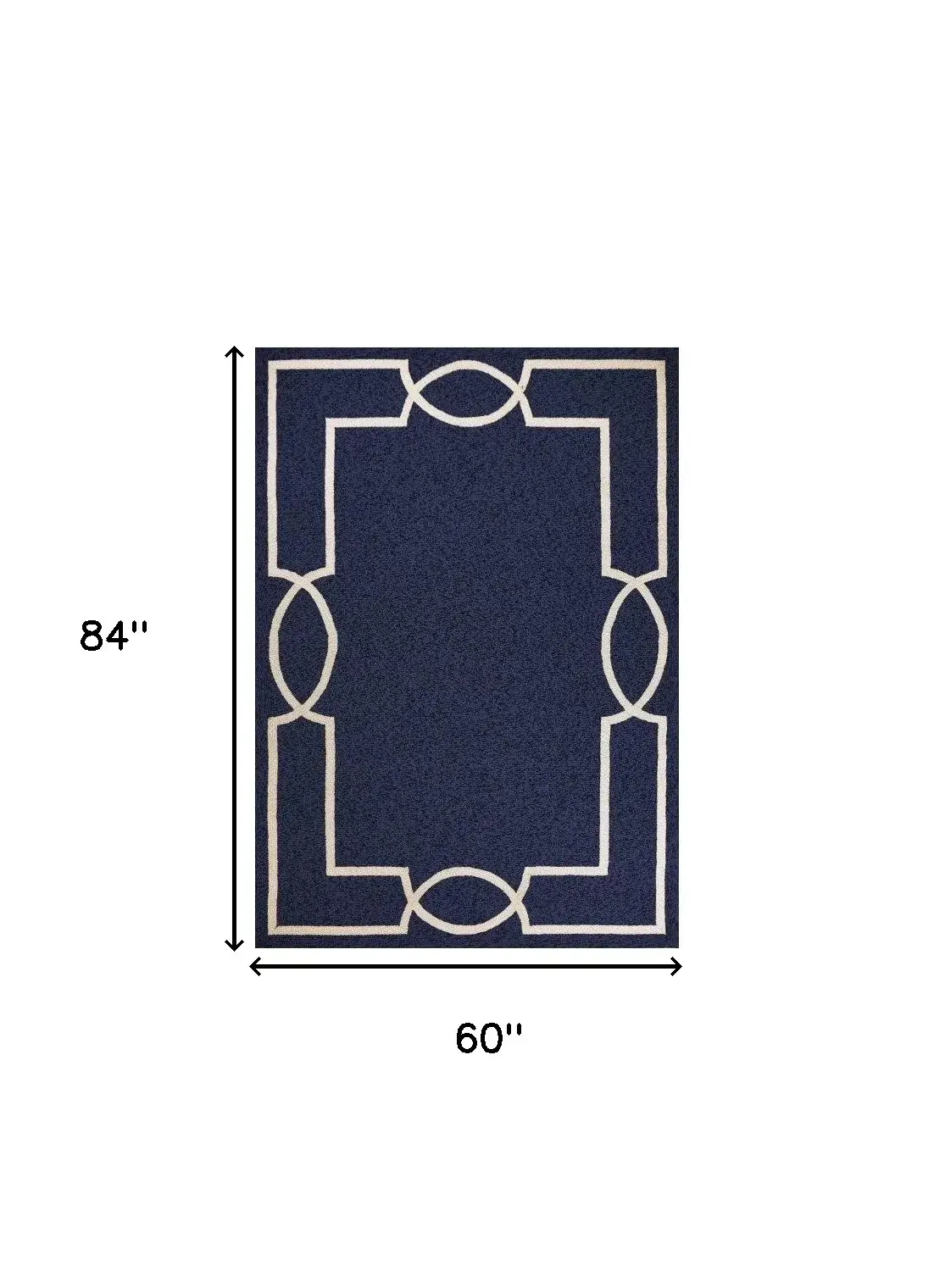 5' X 7' Blue and Ivory Handmade Indoor Outdoor Area Rug - Image 3