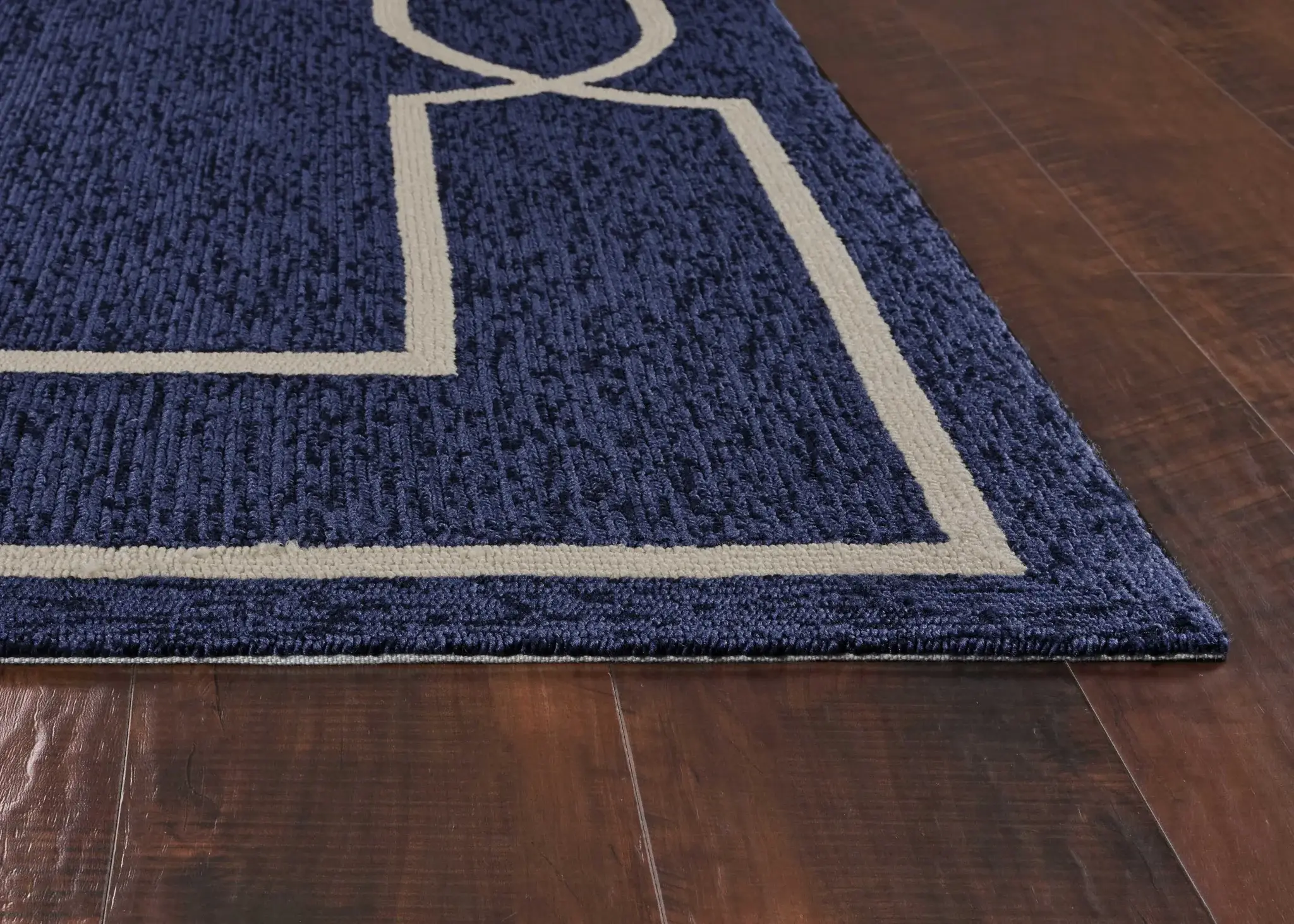 5' X 7' Blue and Ivory Handmade Indoor Outdoor Area Rug - Image 6